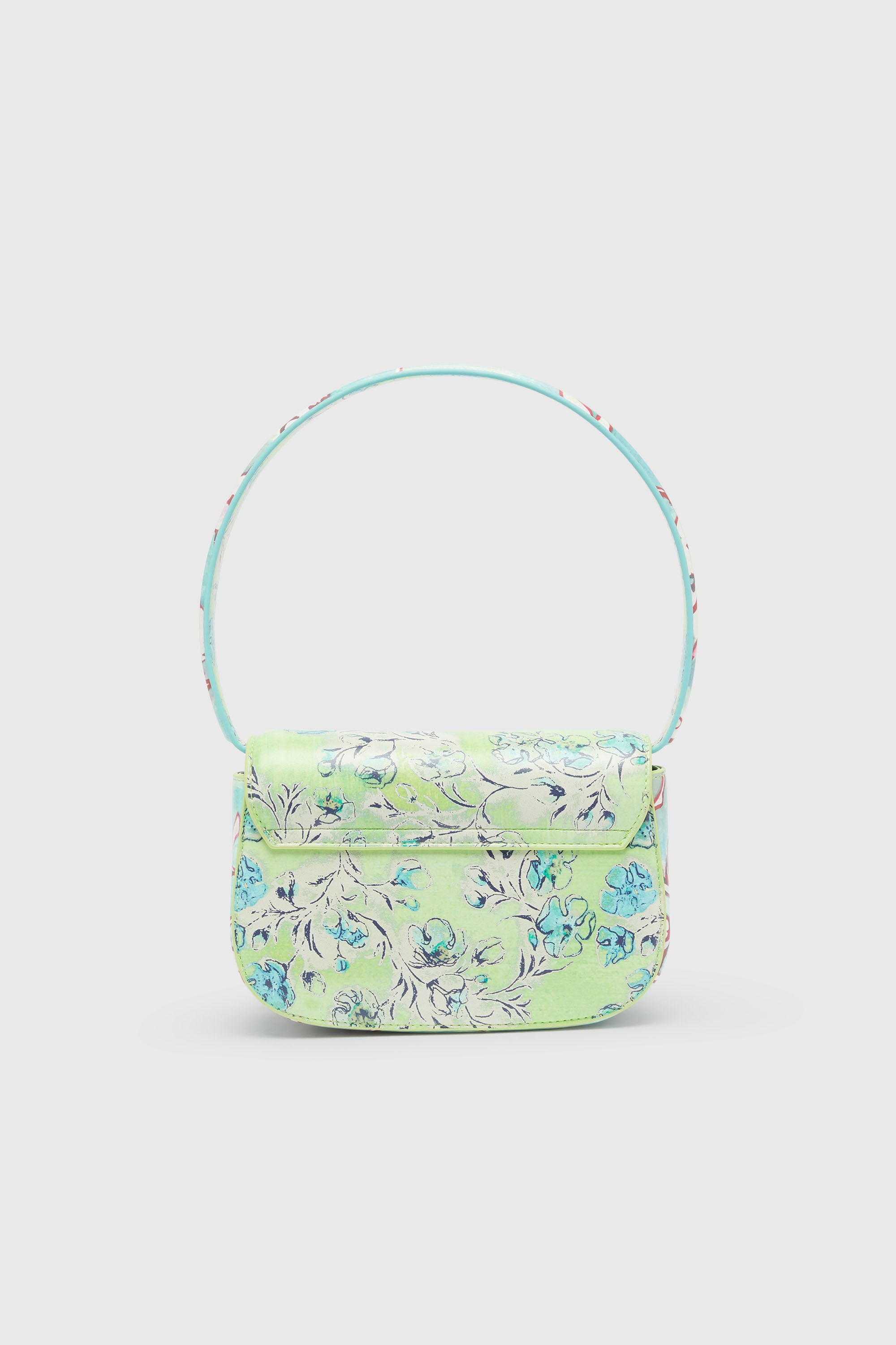 Diesel - 1DR, Woman's 1DR-Iconic shoulder bag with floral print in Green - 2