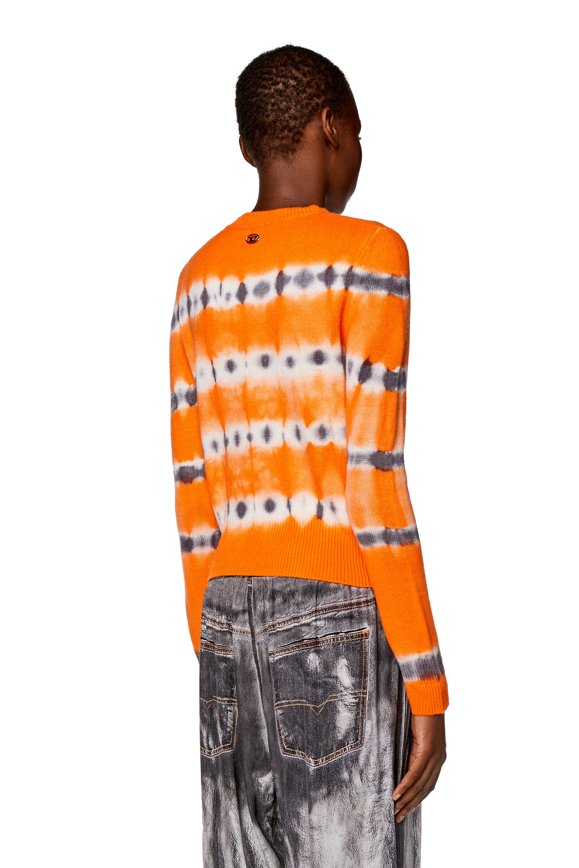 Women's Sweater in tie-dye wool jersey | Orange | Diesel
