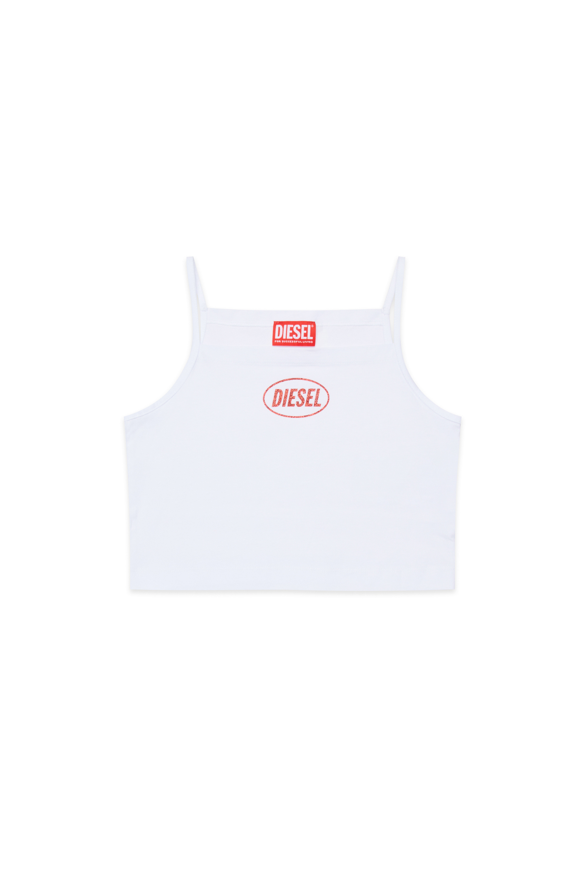 Diesel - TEDIM, Woman's Crop top with thin straps in White - 1