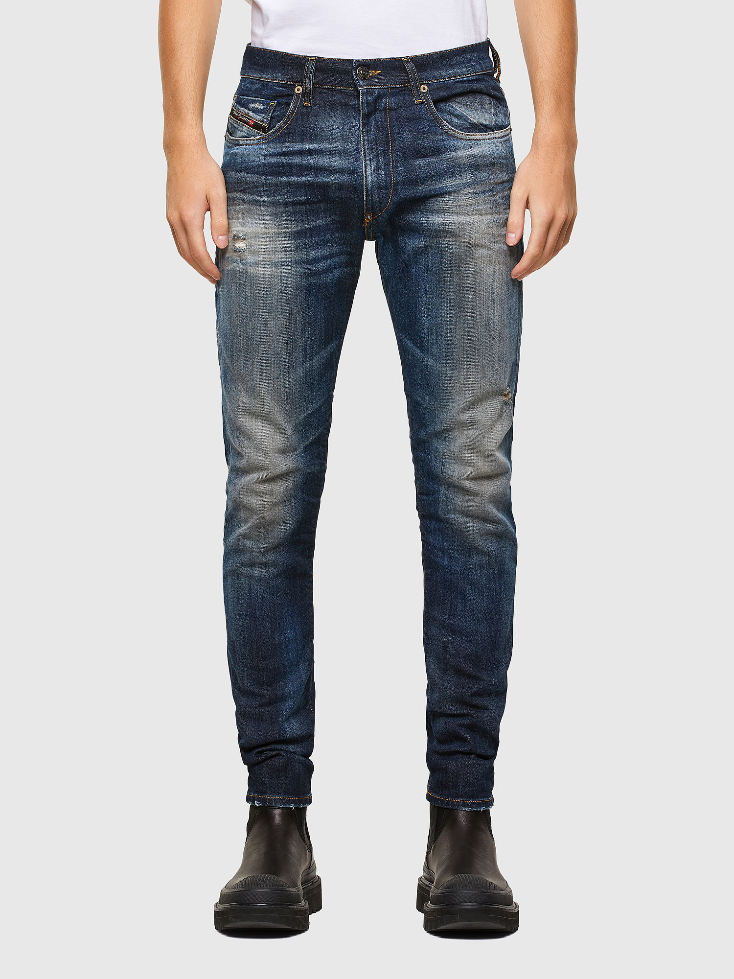 Diesel - D-Strukt 009JT Slim Jeans, Dark Blue - Image 1