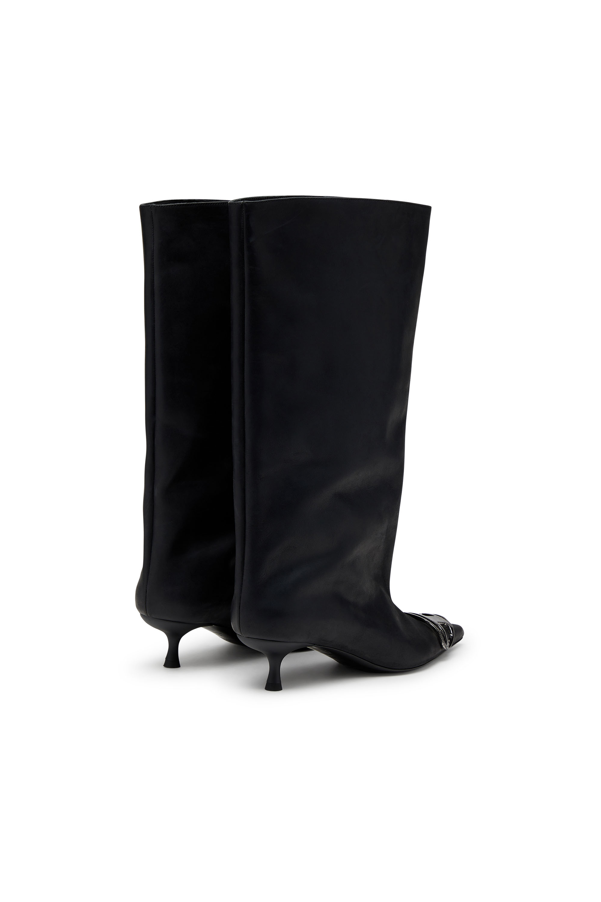 Diesel - D-VENUS 40 KB TUBE, Woman's D-Venus-Knee-high boots in oiled leather in Black - 3