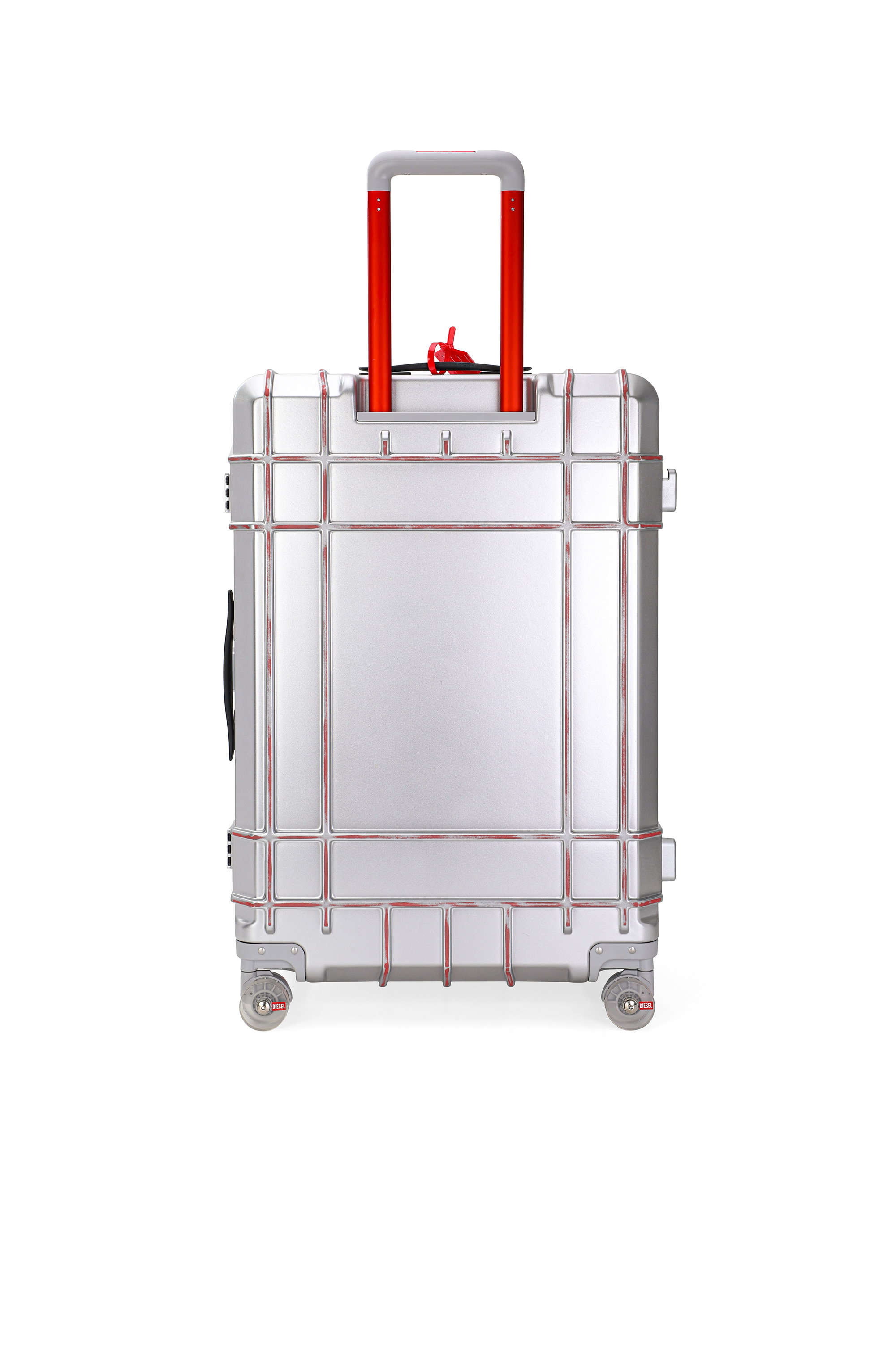 Diesel - DIESEL PC STRONG IMAGE TROLLEY- DSL003, Unisex's Rugged carry‑on suitcase 28" in Silver - 3