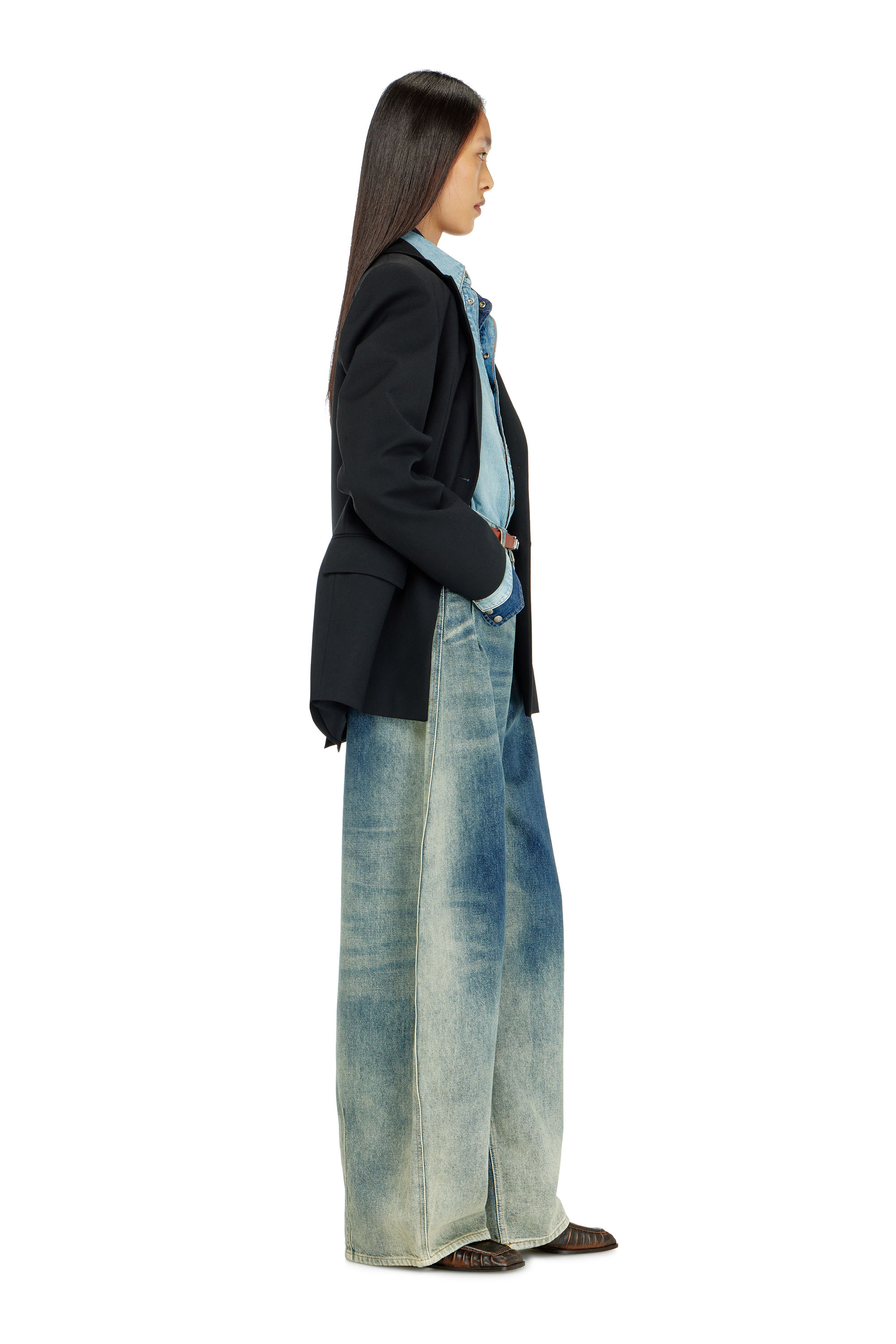 Diesel - Woman's Relaxed Jeans 1987 D-Khelz 007EF, Medium blue - 3
