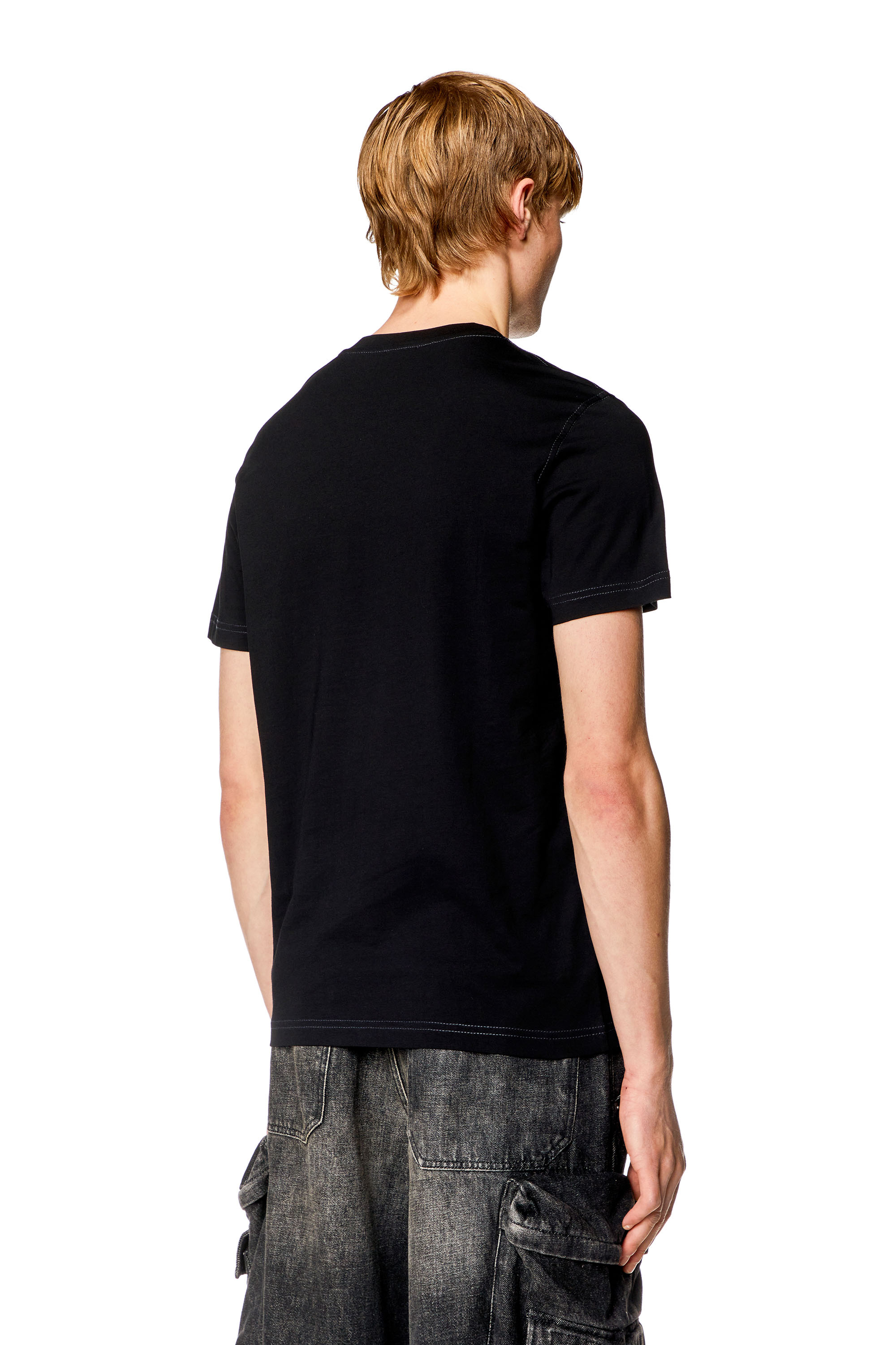 Men's T-shirt with Oval D 78 print | Black | Diesel