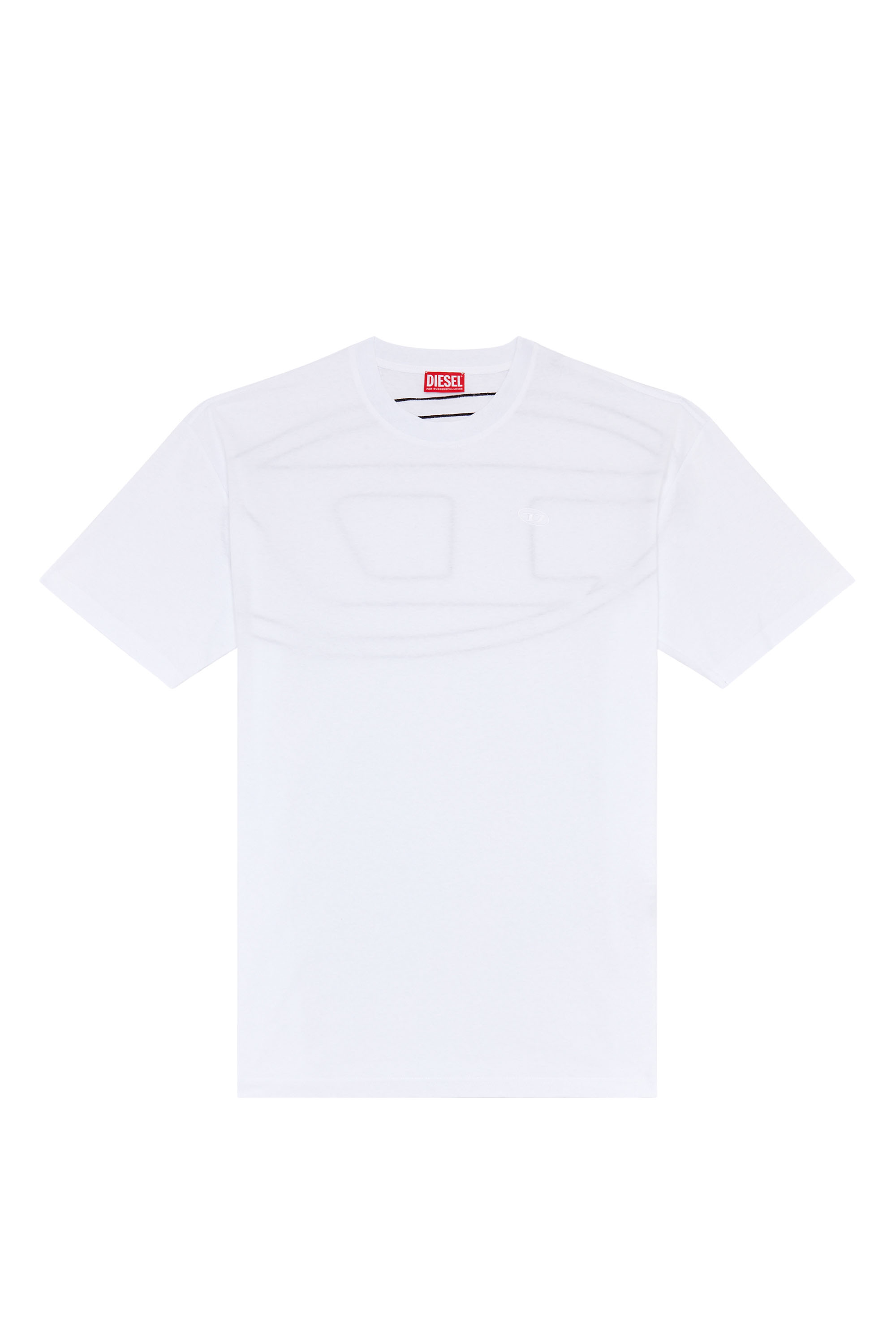 Diesel - T-BOGGY-MEGOVAL-D, Man T-shirt with maxi oval D embroidery in White - Image 3