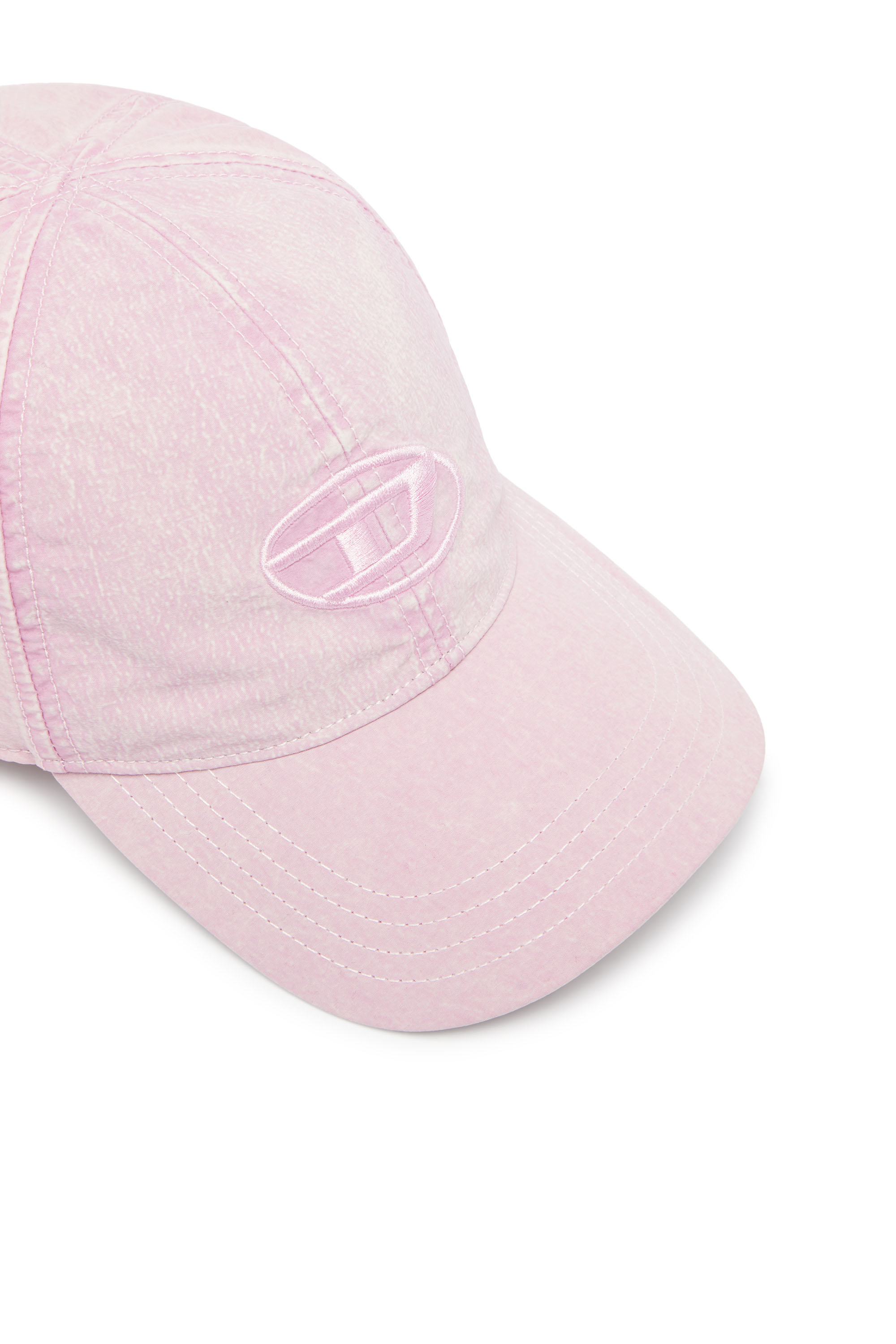 Diesel - C-NYLOFF, Man's Baseball cap with embroidered Oval D in Pink - 3