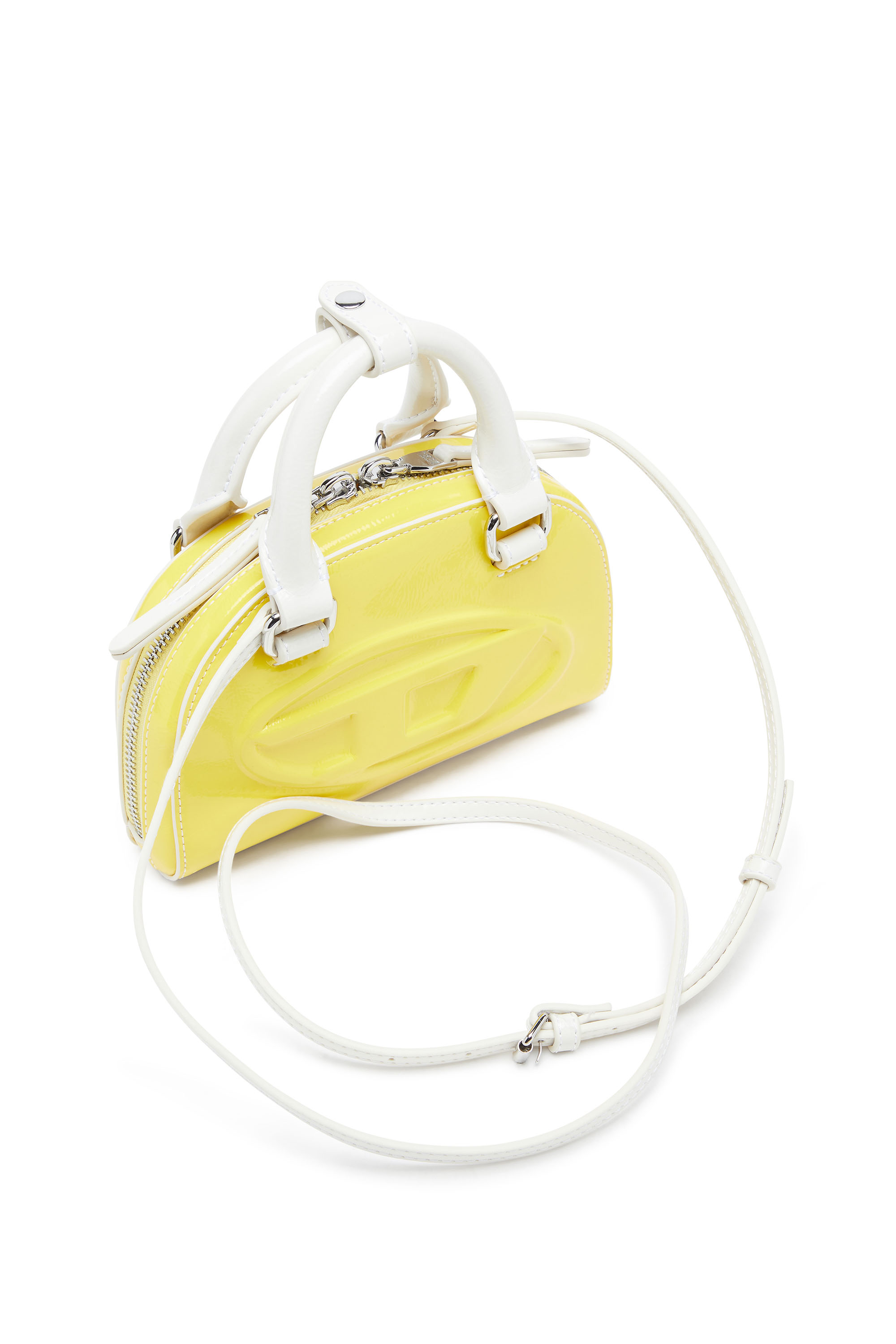 Diesel - 1DR DOME CROSSBODY XS, Woman's 1DR Dome-Mini crossbody bag with naplak effect in Yellow - 5