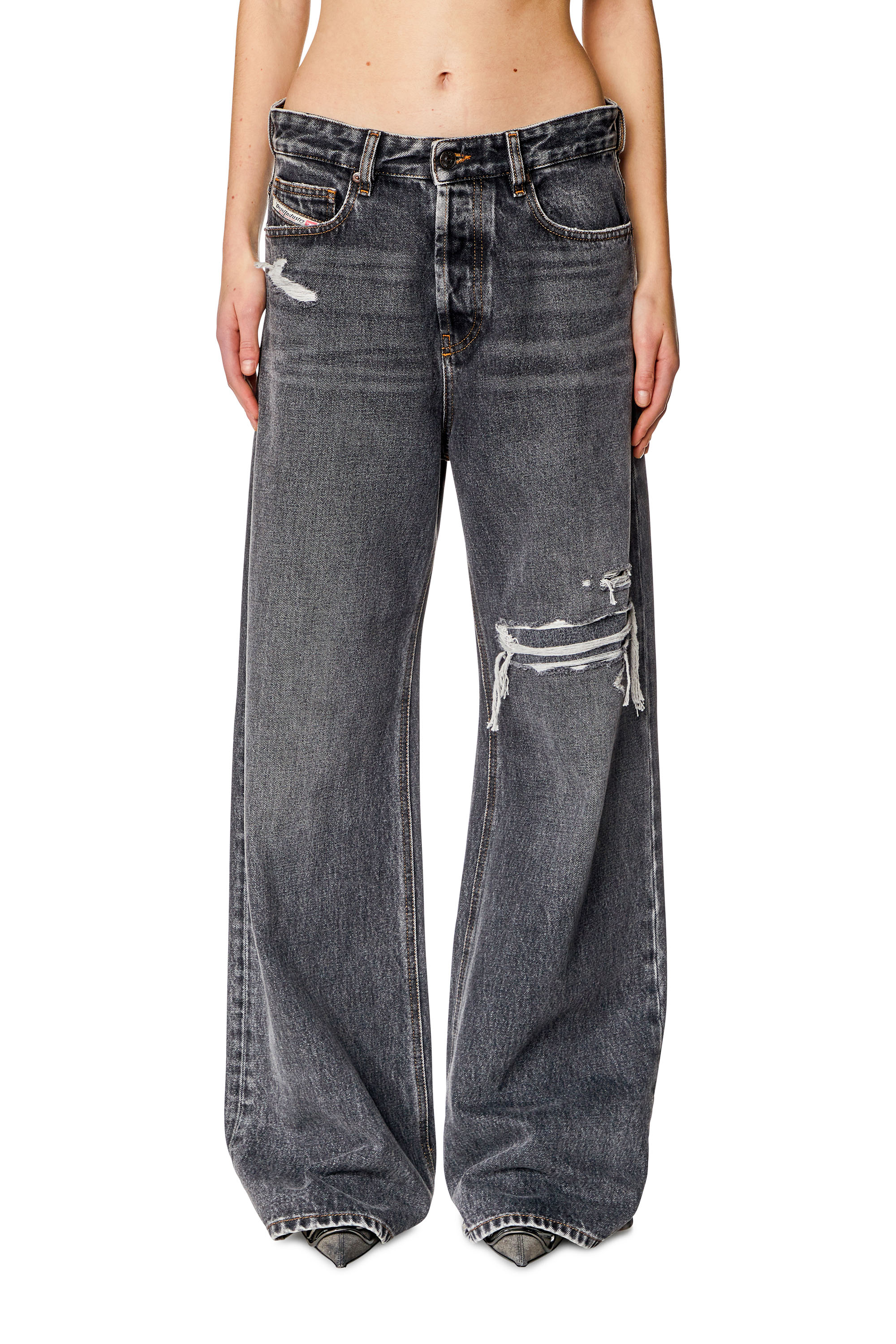 1996 D-Sire Woman: Straight Black/Dark grey Baggy Jeans | Diesel