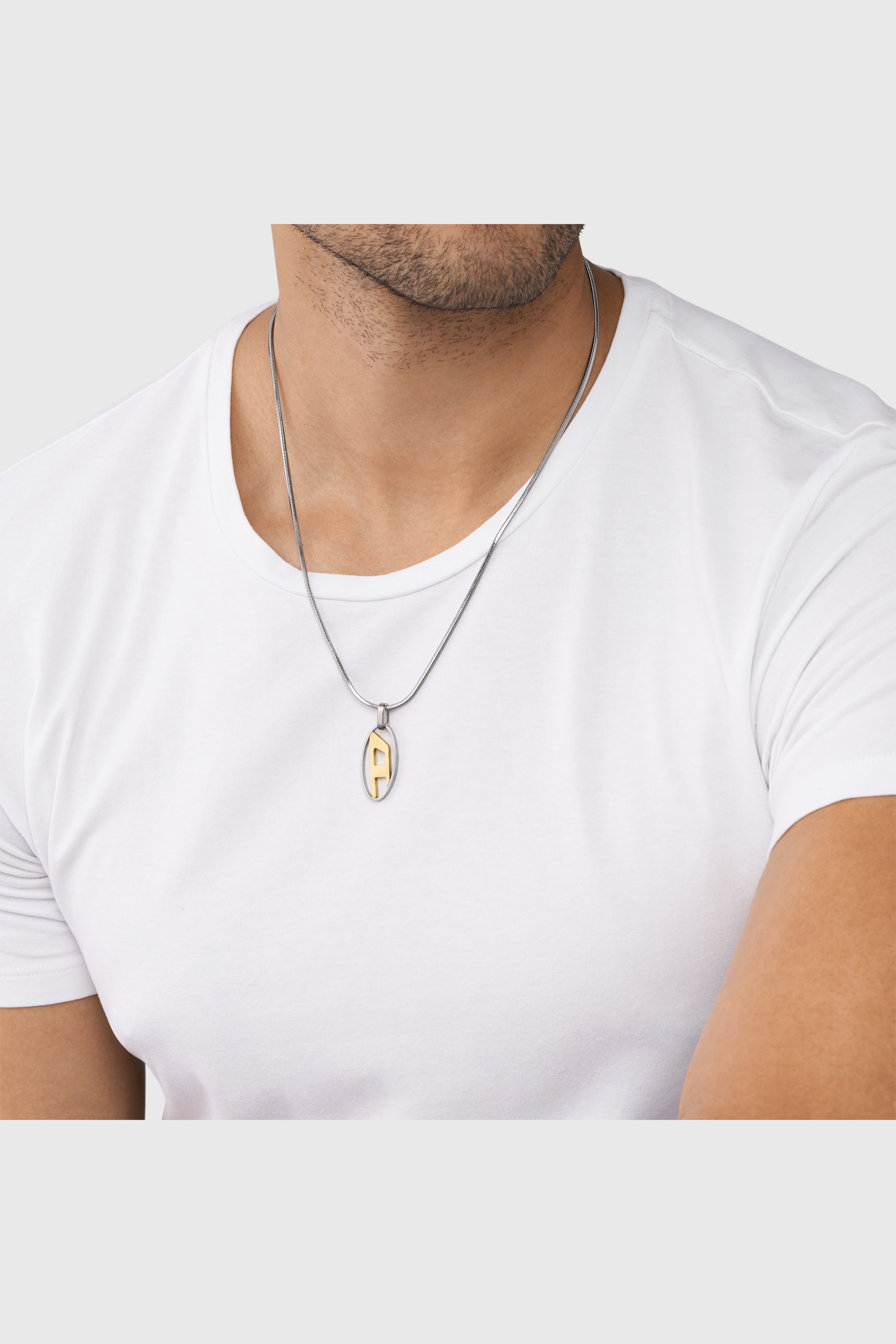 Women's Two-Tone Stainless Steel Pendant Necklace | Silver