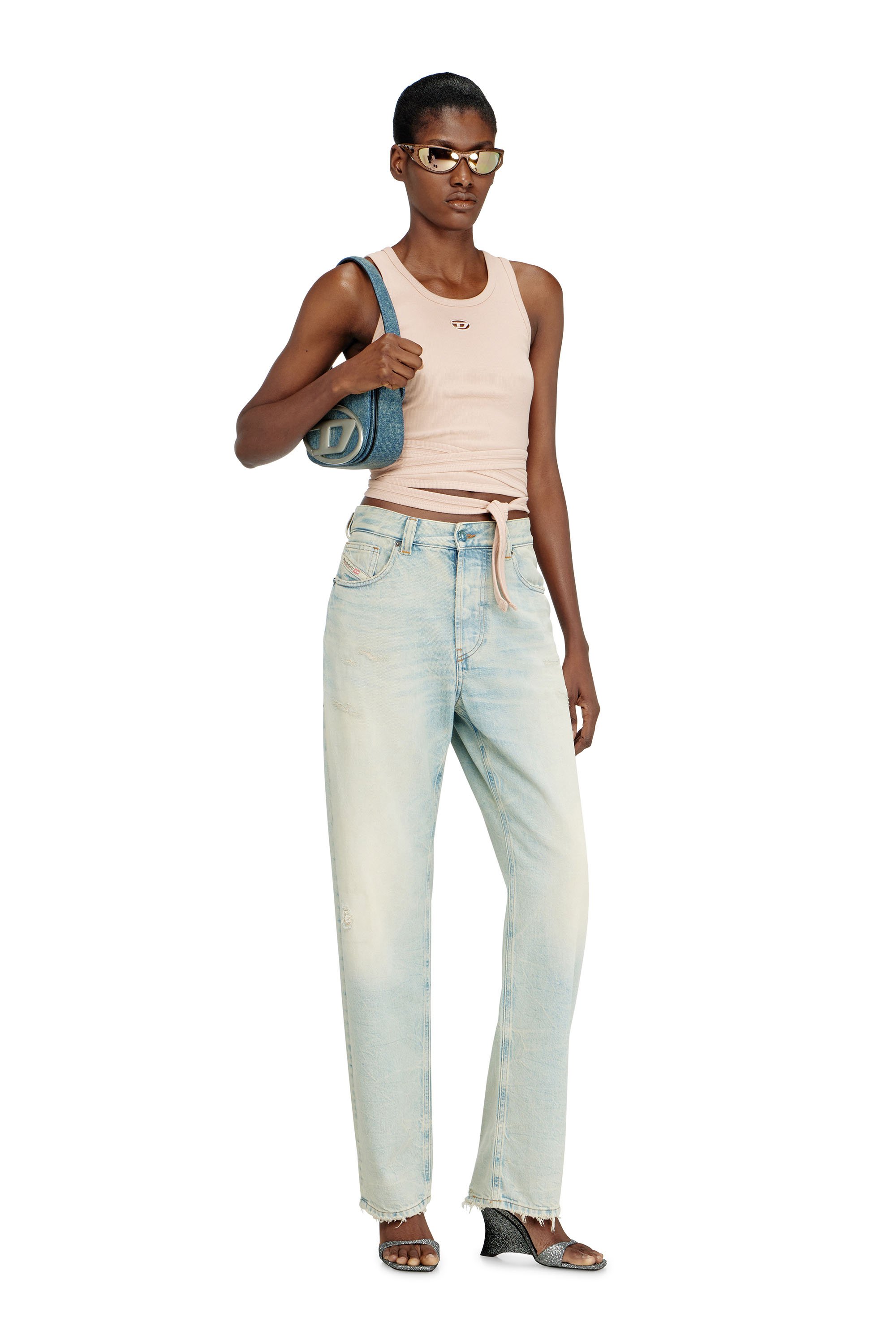 Diesel - 1DR, Woman's 1DR-Iconic shoulder bag in solarised denim in Blue - 2