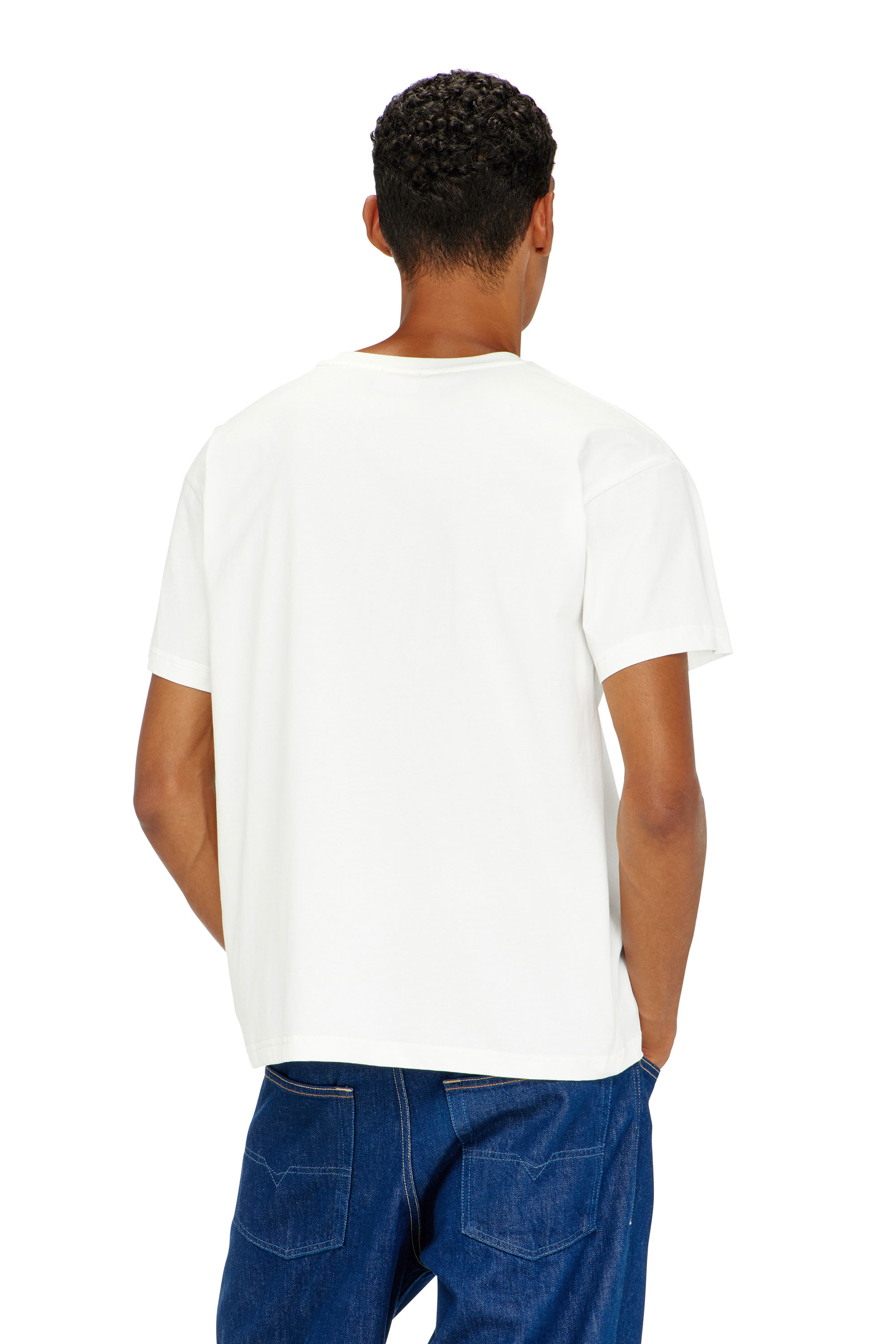 Diesel - T-NORM-PIPING, Man's T-shirt with contrast piping in White - 4