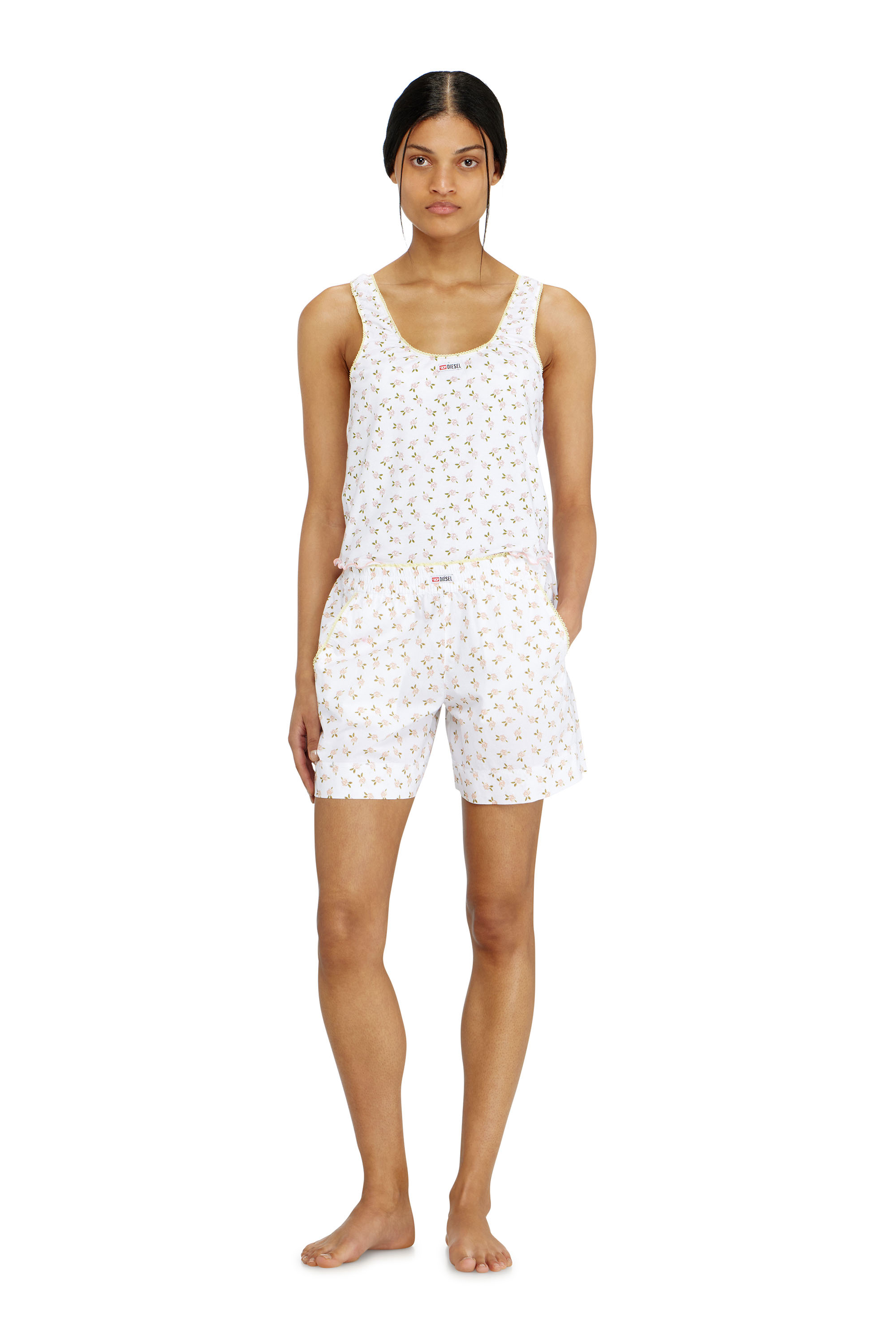 Diesel - PANSY-D-CORE, Woman's Cotton boxers with all-over floral print in White - 1