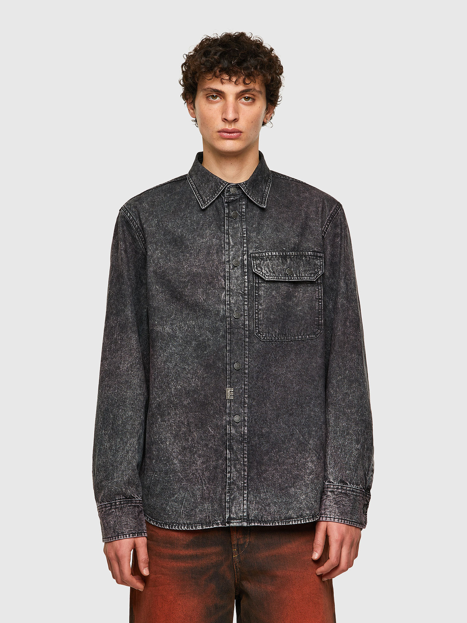 D-WRAPP-SP, Black Diesel - D-WRAPP-SP, Black - Denim Shirts - Image 1