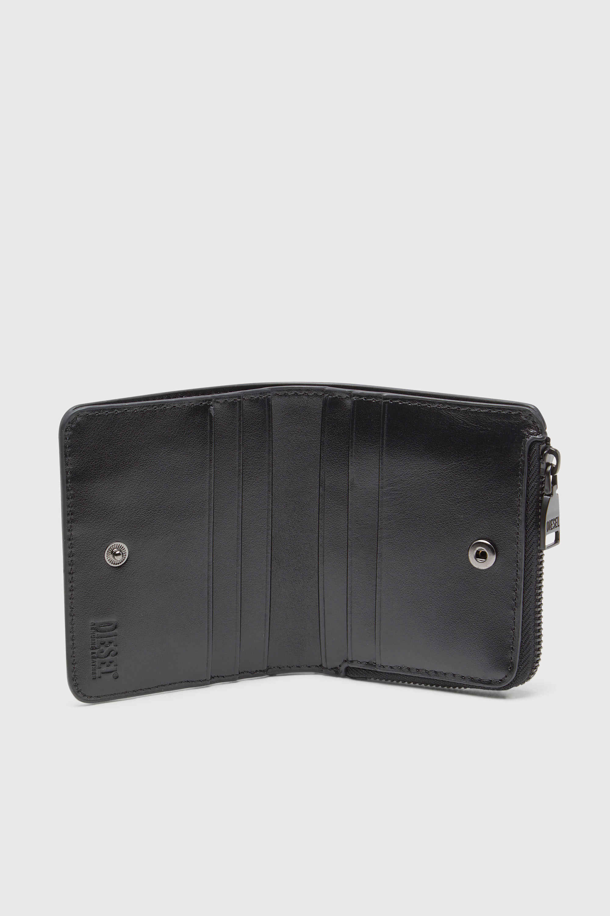 Diesel - HOLI -D BI FOLD ZIP L, Man's Zipped leather card holder in Black - 3