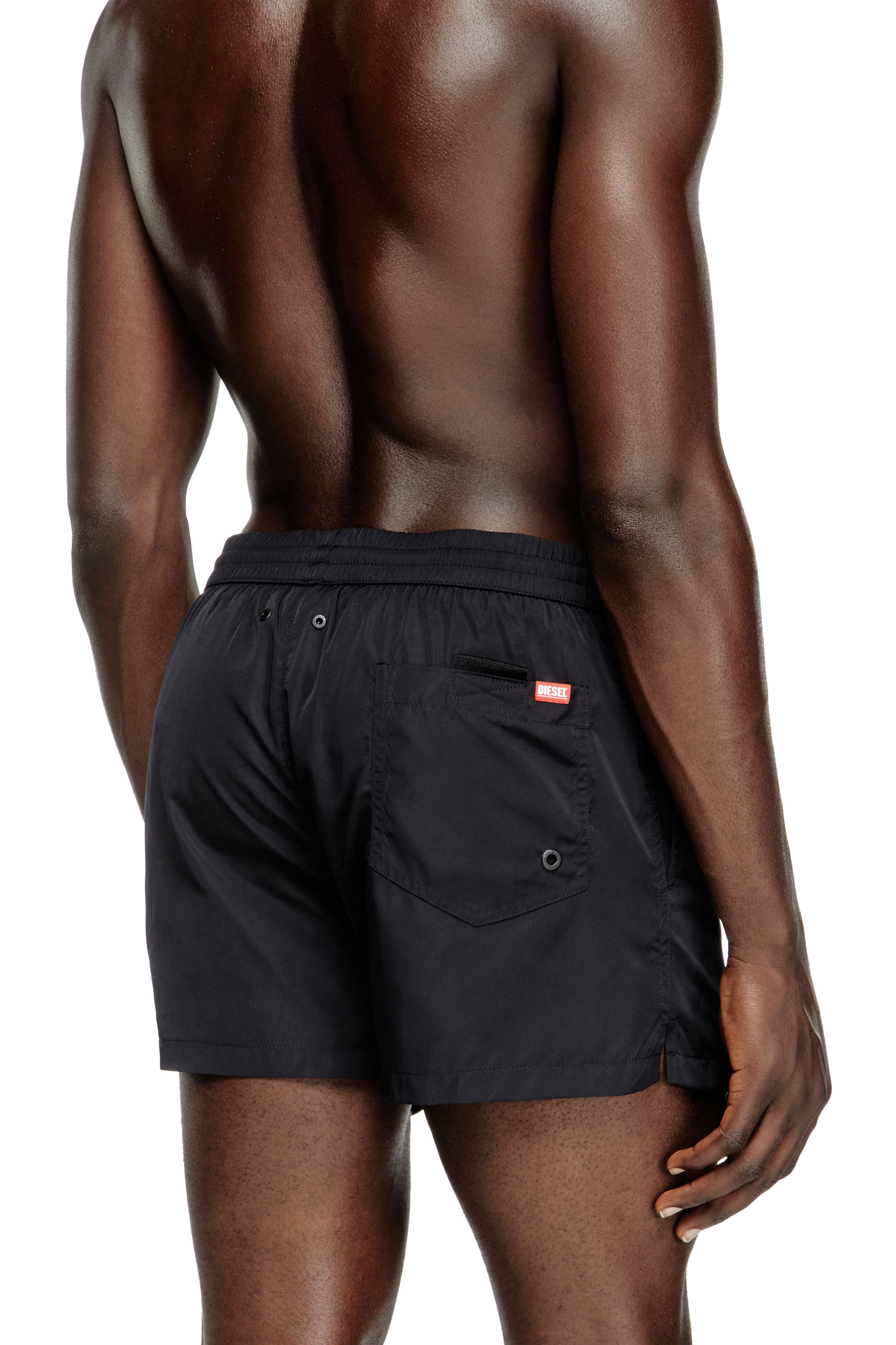 Diesel - MARIO-34-D-CORE, Man's Swim shorts with logo print in Black/White - 4