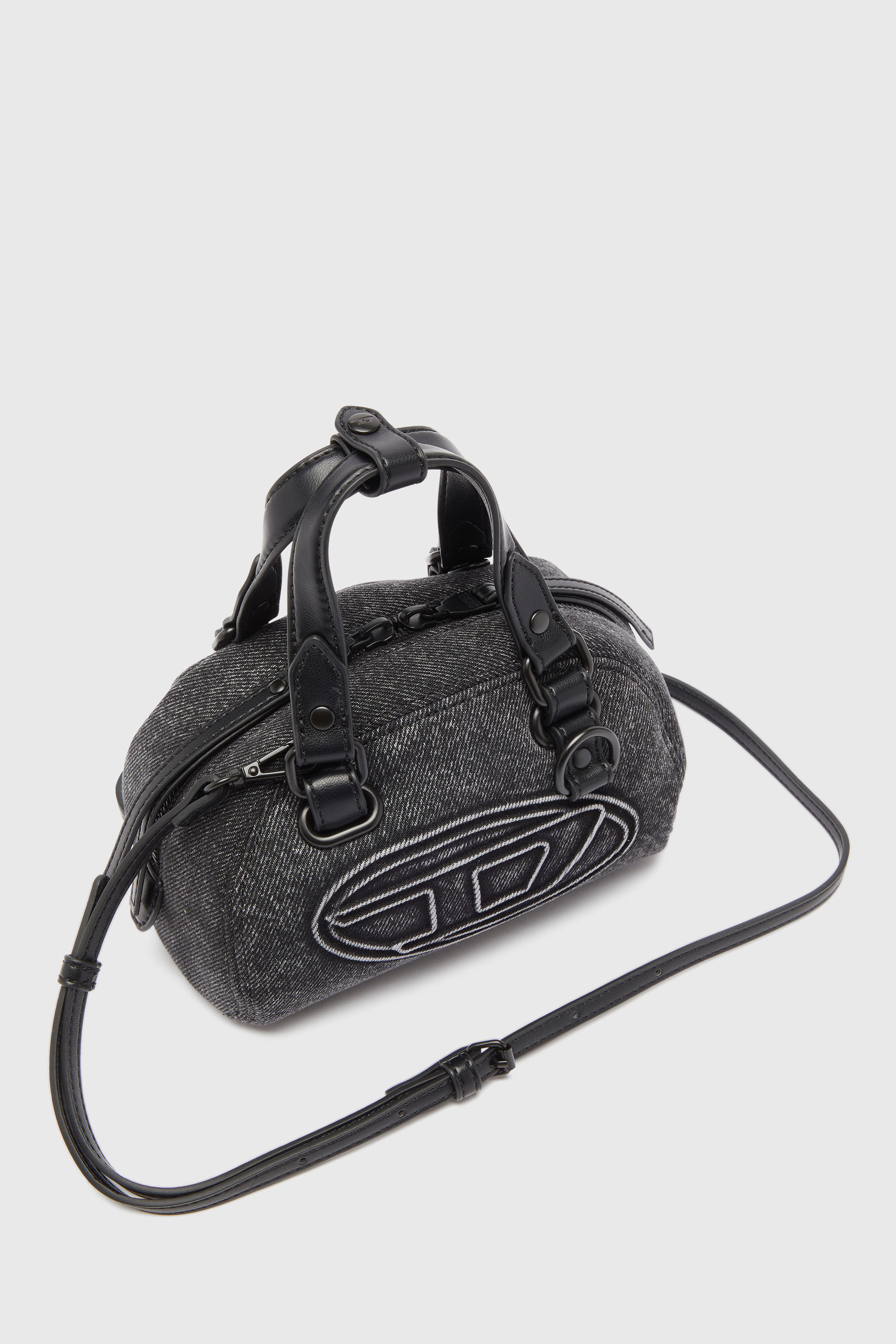 Diesel - 1DR DOME SOFT CROSSBODY, Unisex's 1DR Dome- Small bowling bag in washed denim in Black - 5