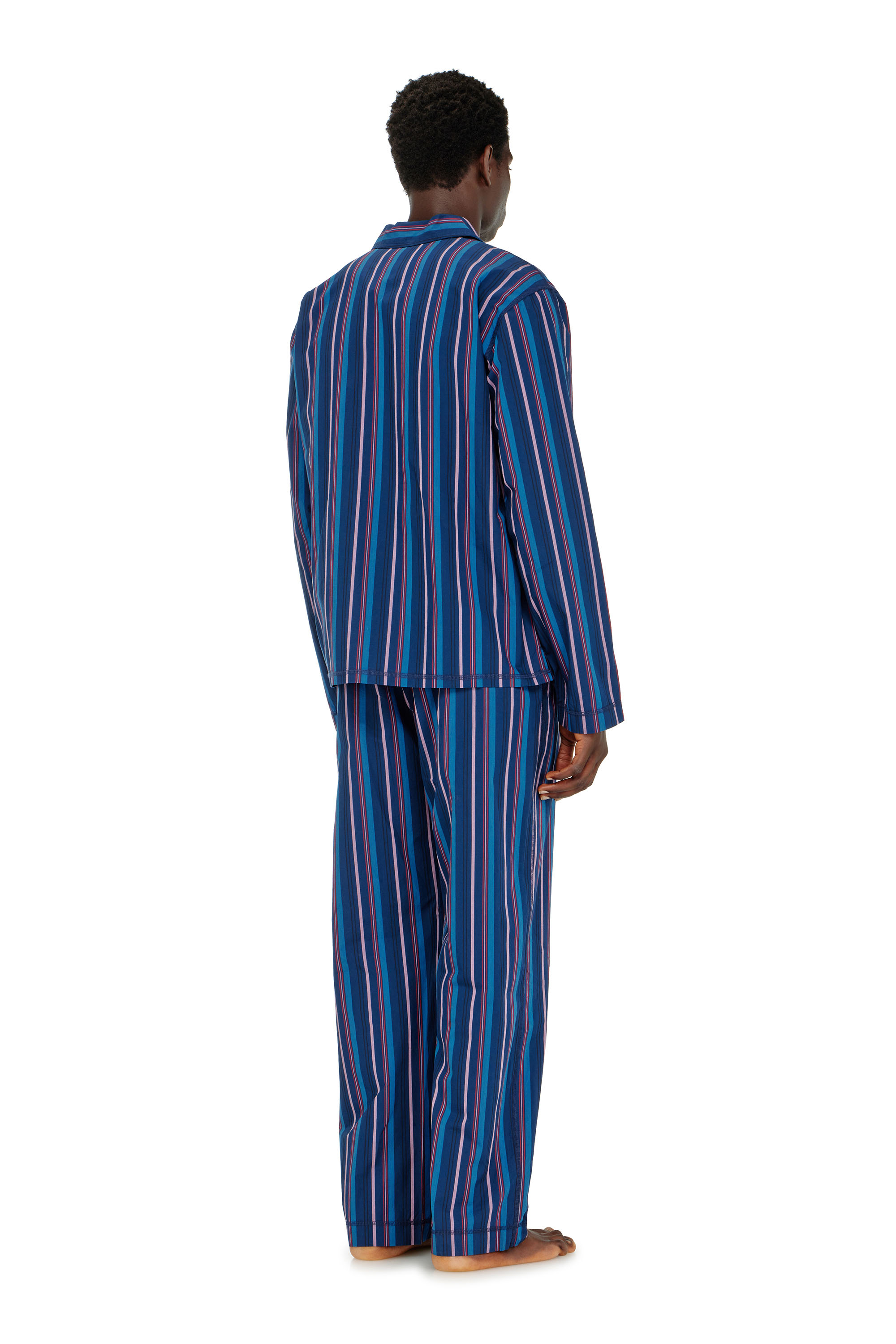 Diesel - SET-PAUL-D-CORE, Man's Cotton pajama set with stripes in Blue - 3