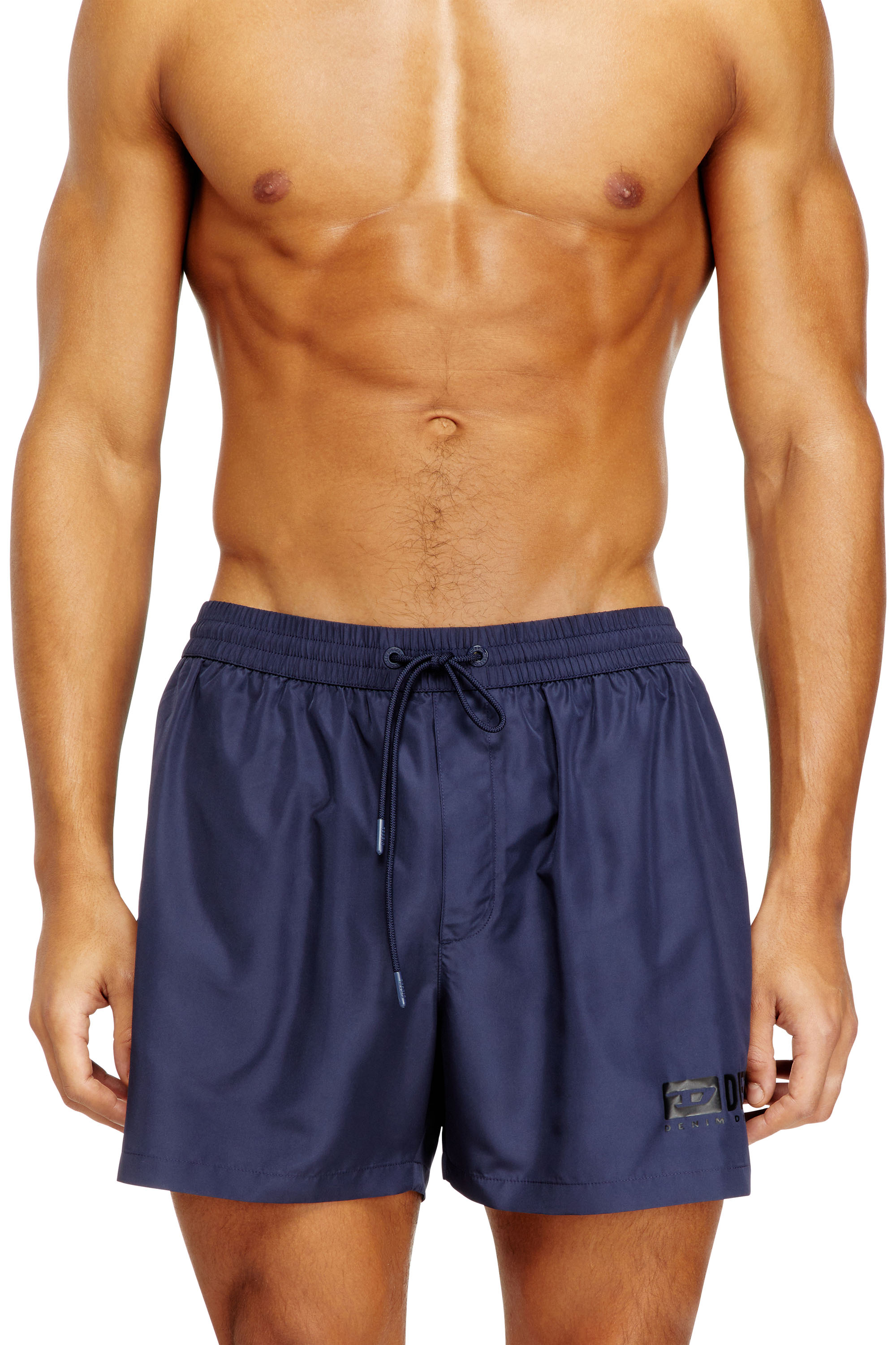 Diesel - KEN-37-D-BOX, Man's Mid-length swim shorts with logo print in Blue - 2
