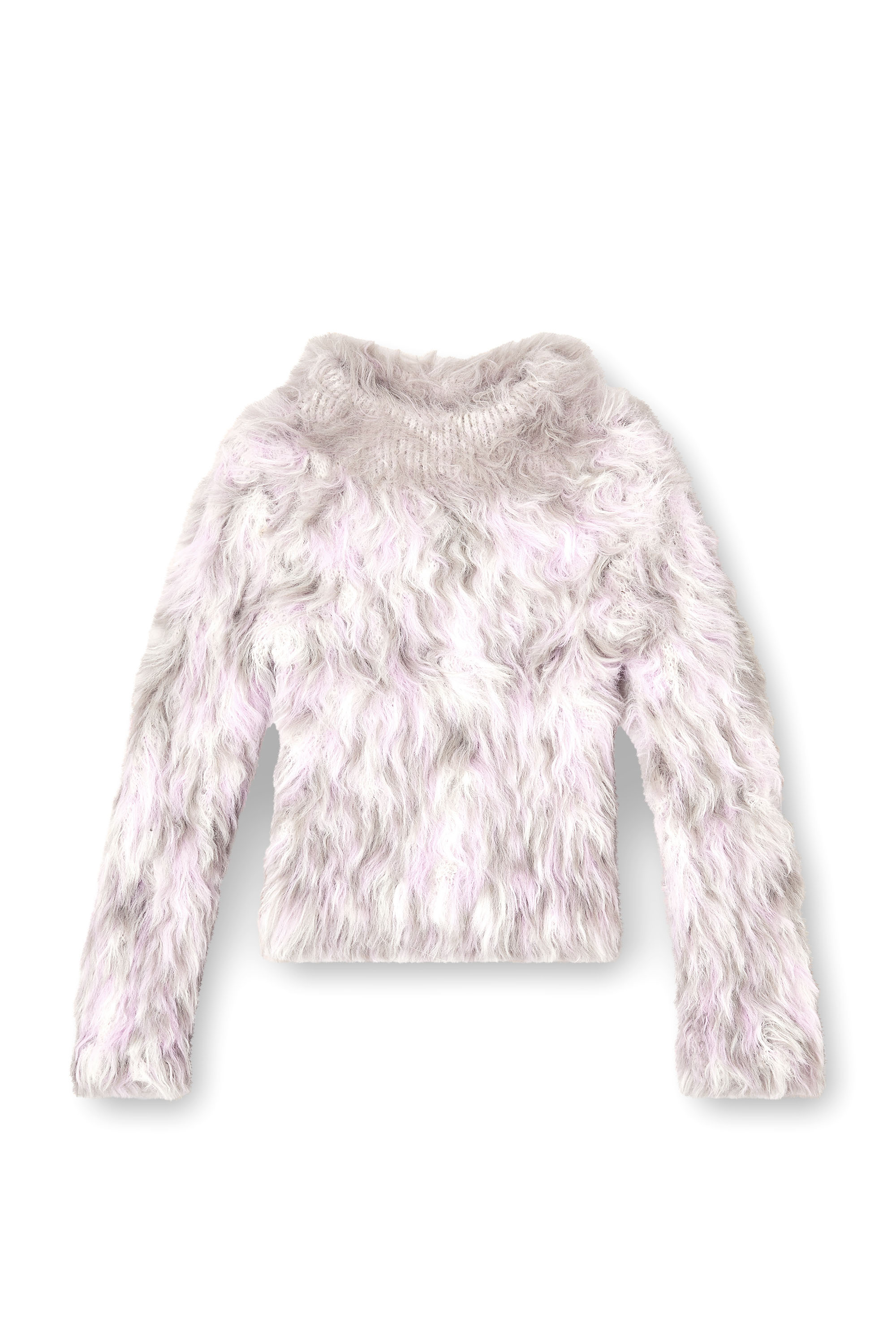 Diesel - M-ANNIKA, Woman's Fluffy jacquard-knit jumper in White - 3