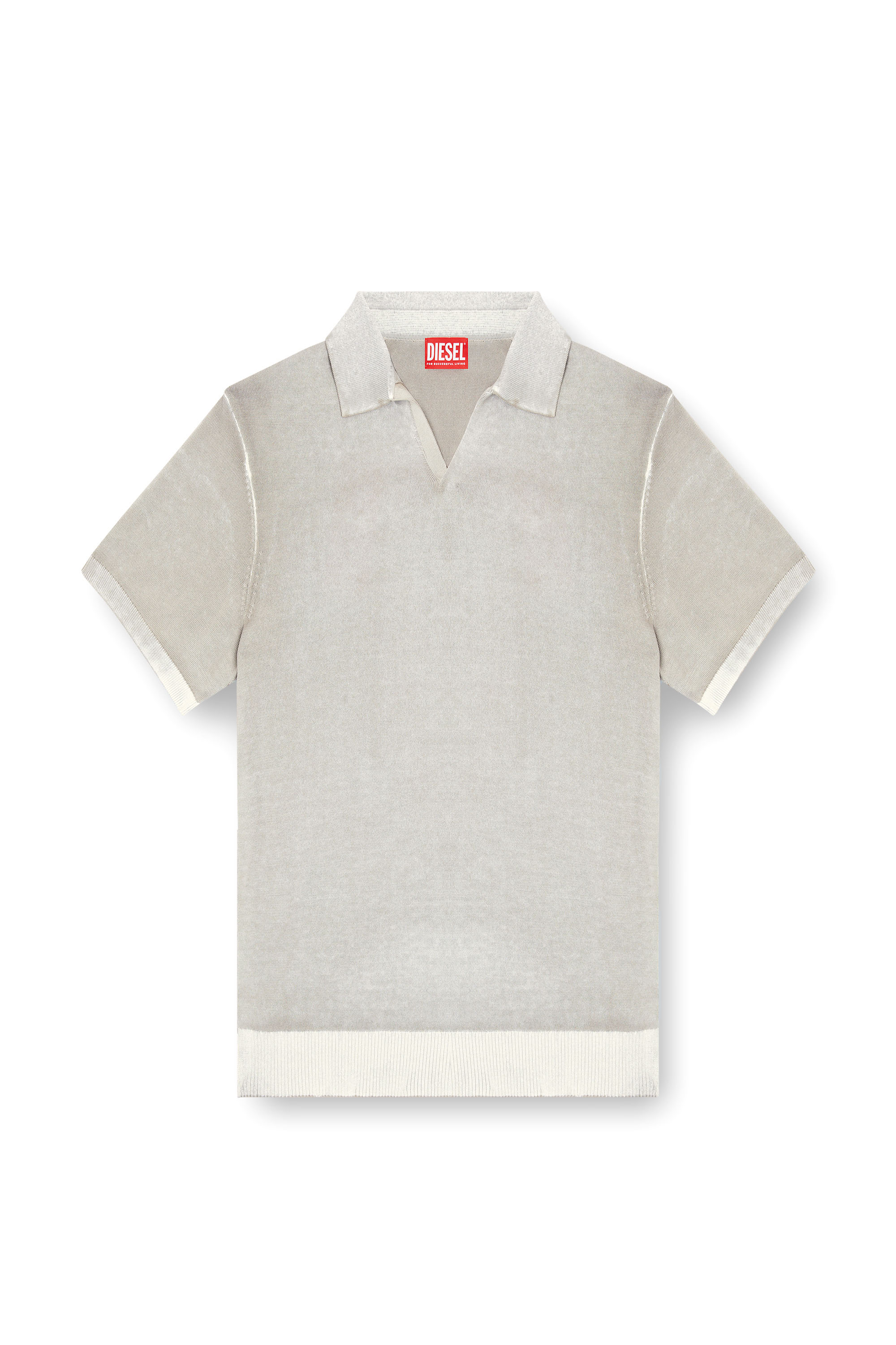 Diesel - K-LORENZO-SS, Man's Reverse-print short-sleeve polo jumper in Grey - 2