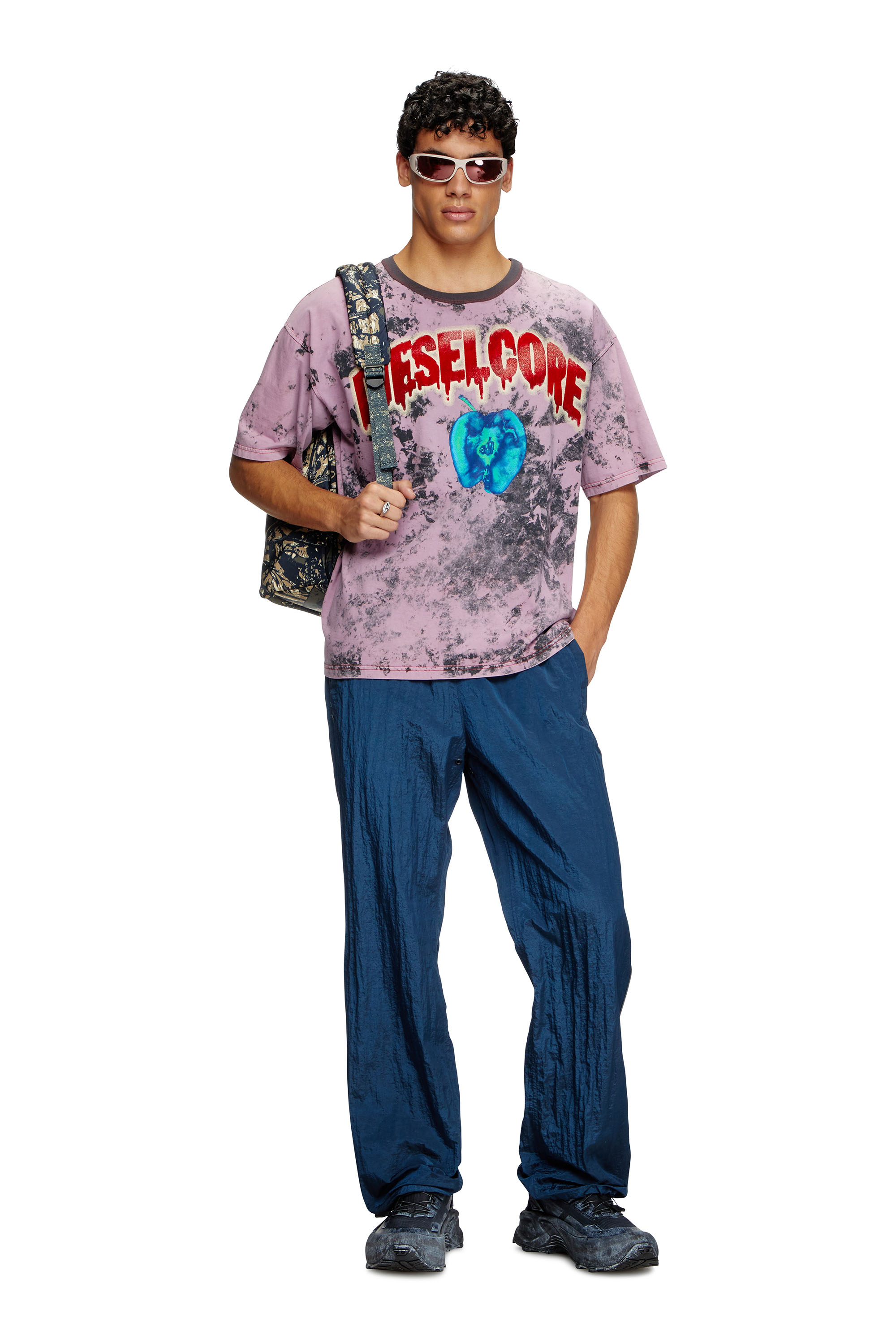 Diesel - T-BOXT-R9, Man's T-shirt with Diesel Core logo in Pink - 1