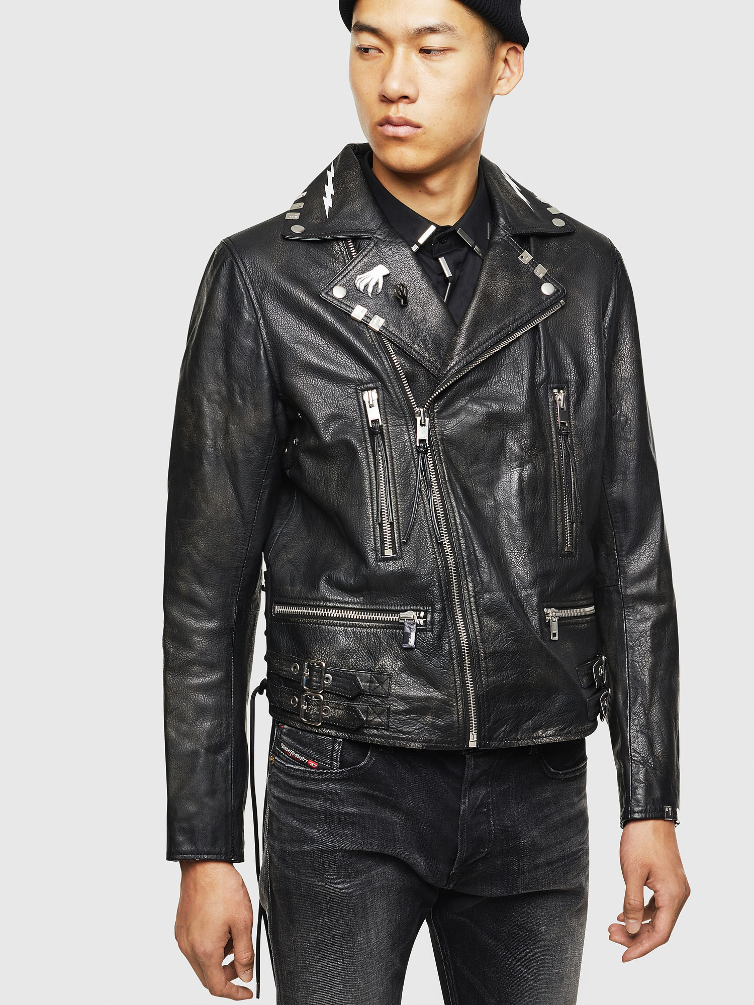 L-GOTIV-A, Black Diesel - L-GOTIV-A, Black - Leather jackets - Image 1