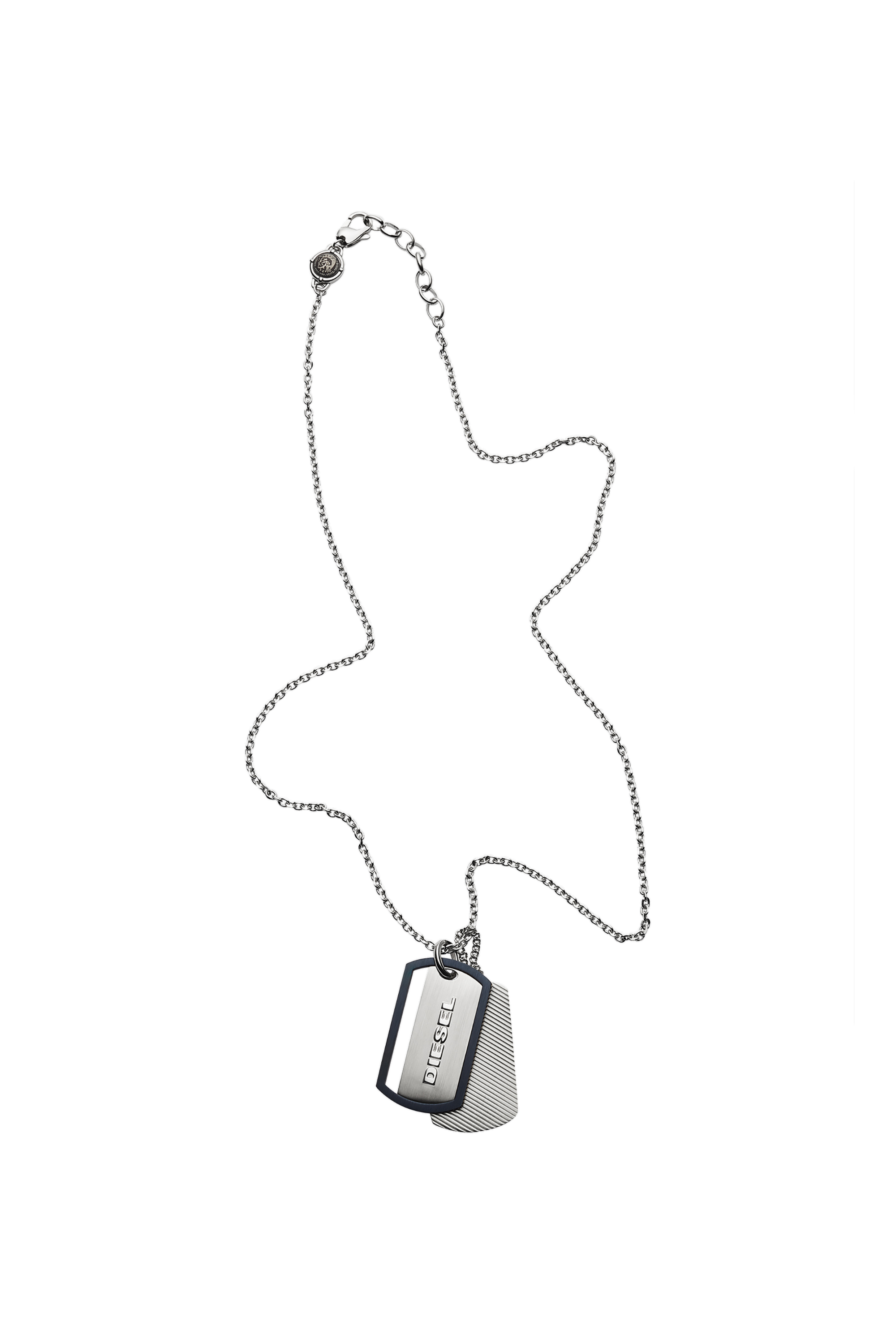 DX1198 Man: Engraved stainless steel double dog tag necklace | Diesel