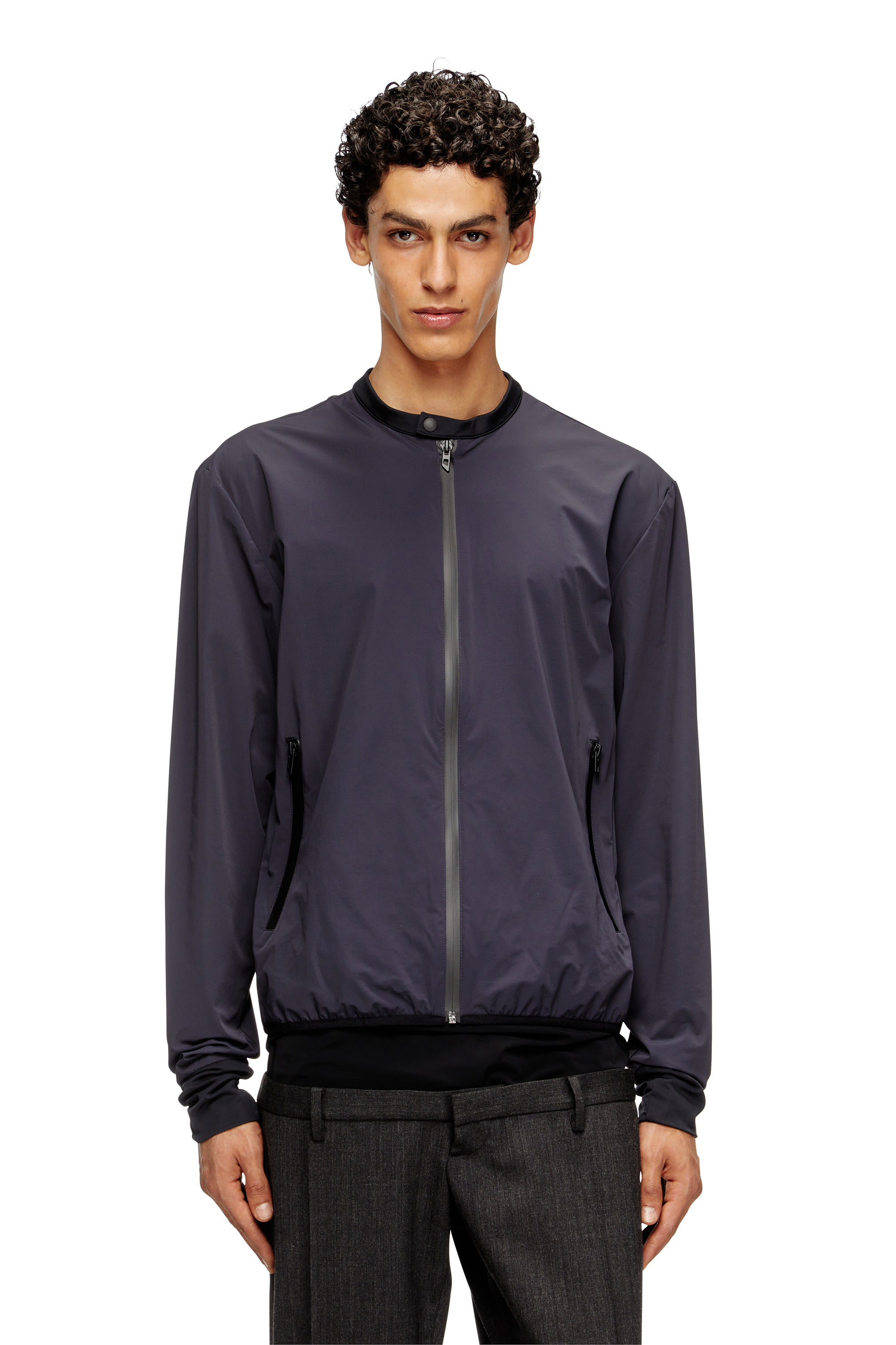 Diesel - J-DOMNALL-NY, Man's Jacket in bi-stretch nylon in Dark Blue - 1
