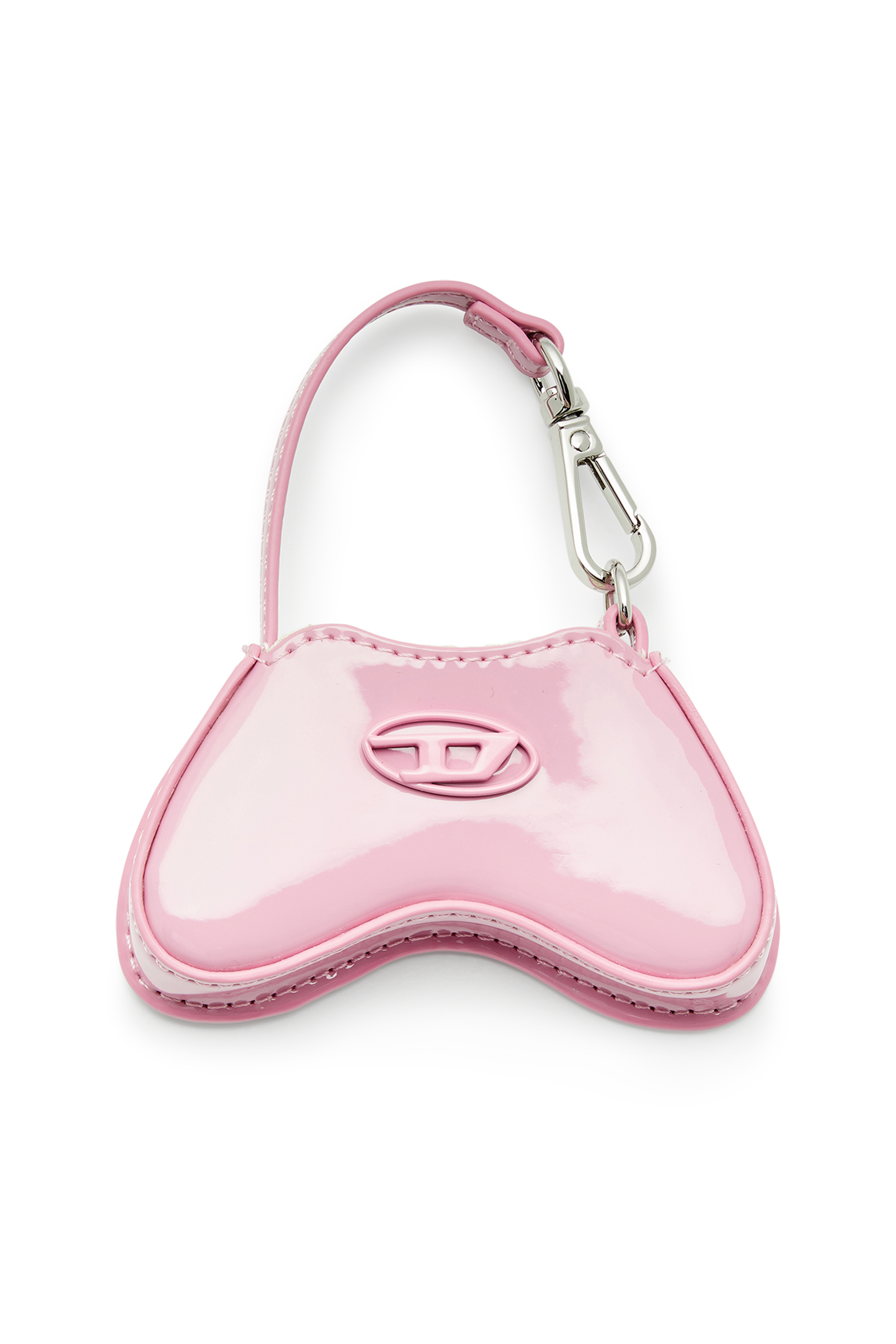 Diesel - PLAY CHARMS, Woman's Glossy bag charm with mirror in Pink - 1
