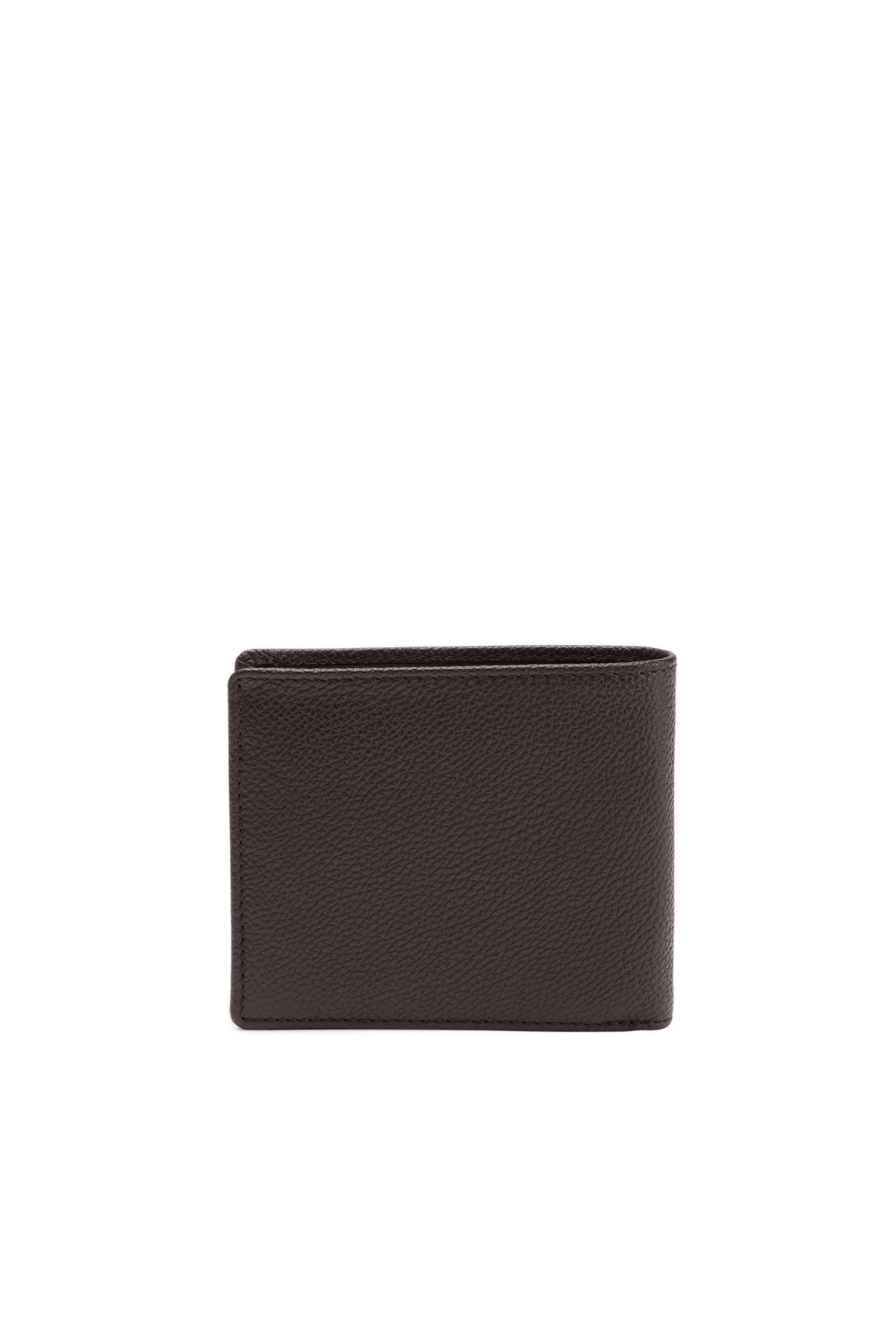 Diesel - BI FOLD COIN S, Man's Bi-fold wallet in grainy leather in Dark Brown - 2