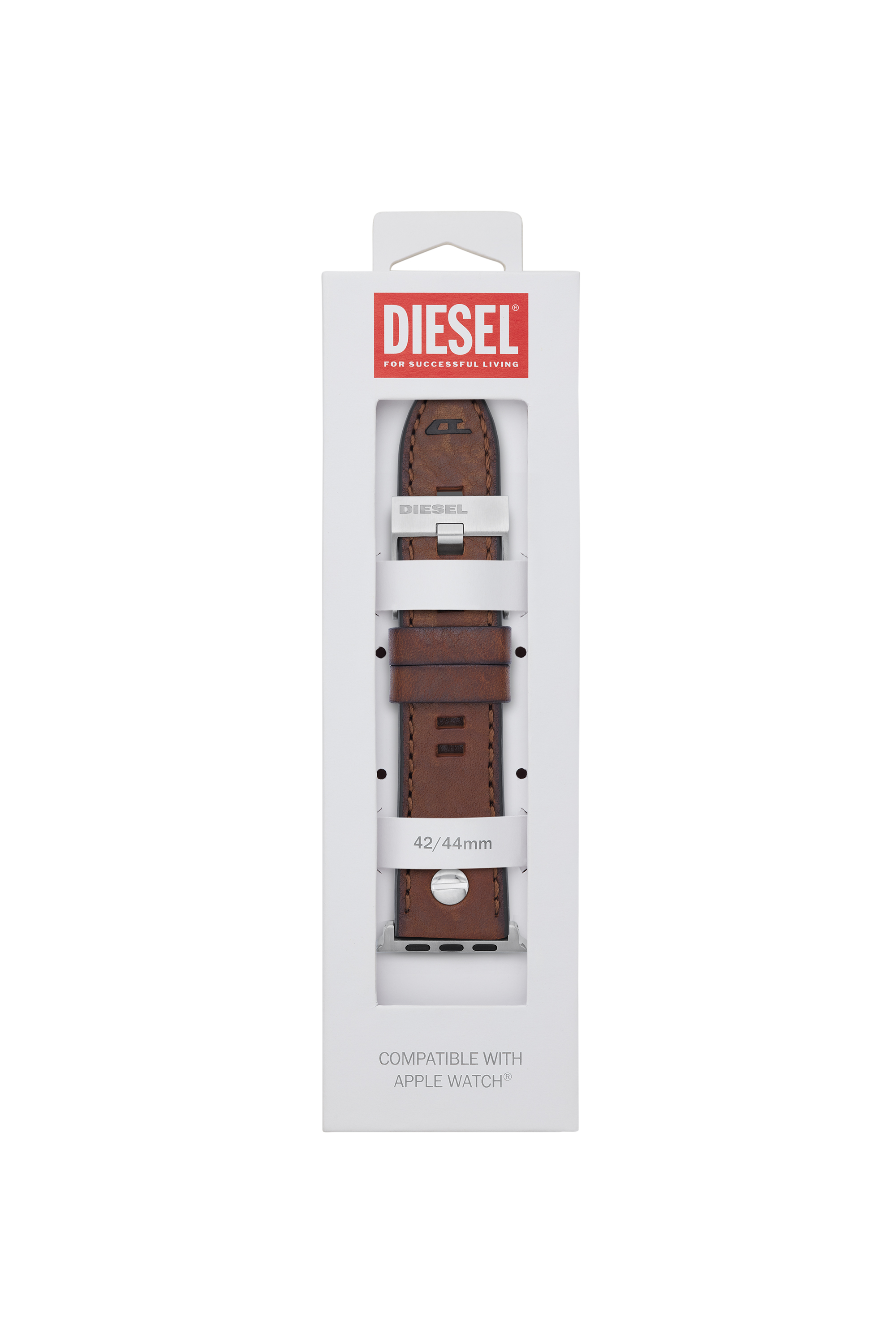 Diesel - DSS002, Unisex's Leather Band for Apple Watch&reg;, 42mm, 44mm, 45mm in Brown - 2