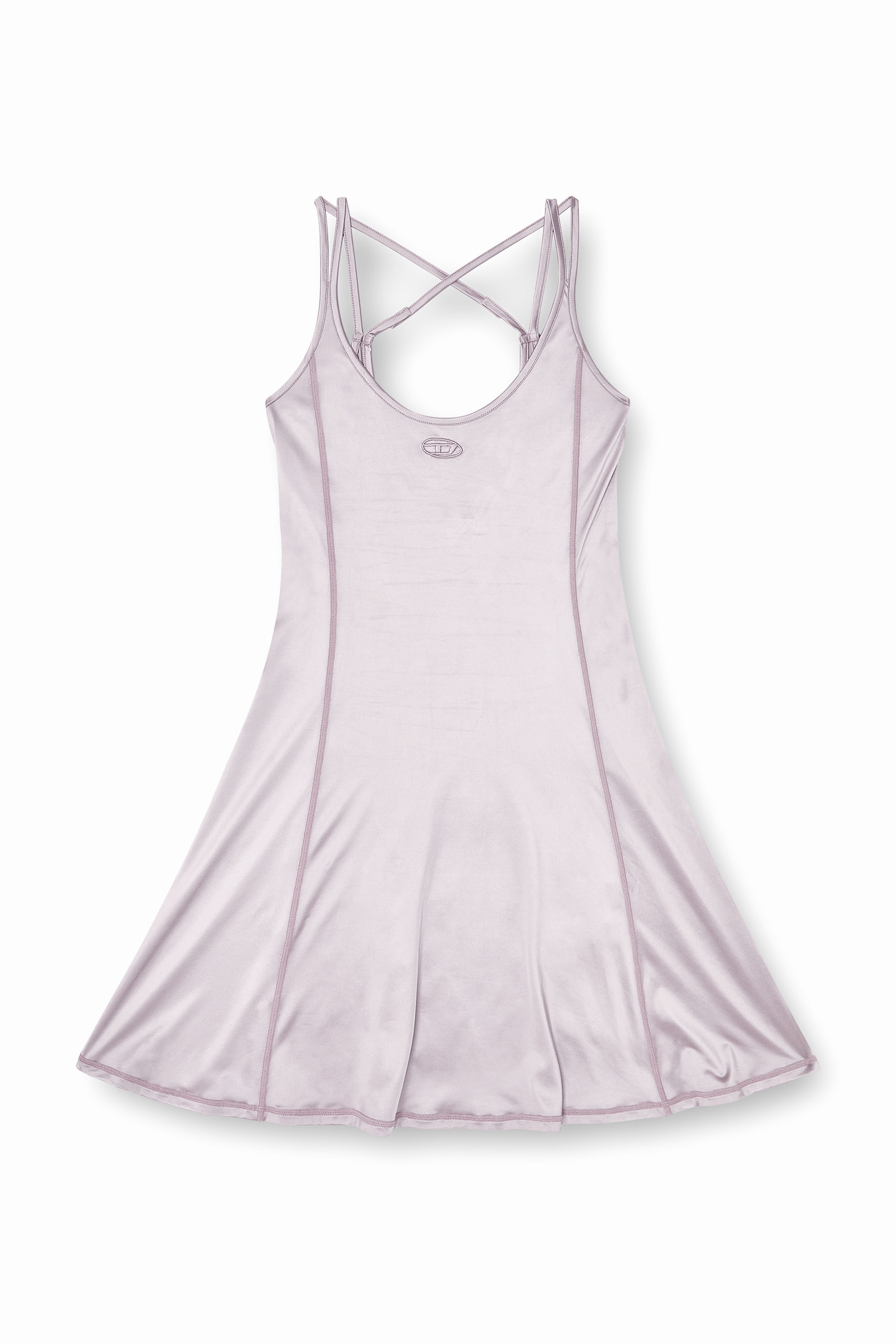 Diesel - D-IMMY, Woman's Fluid mini dress with double straps in Lilac - 3