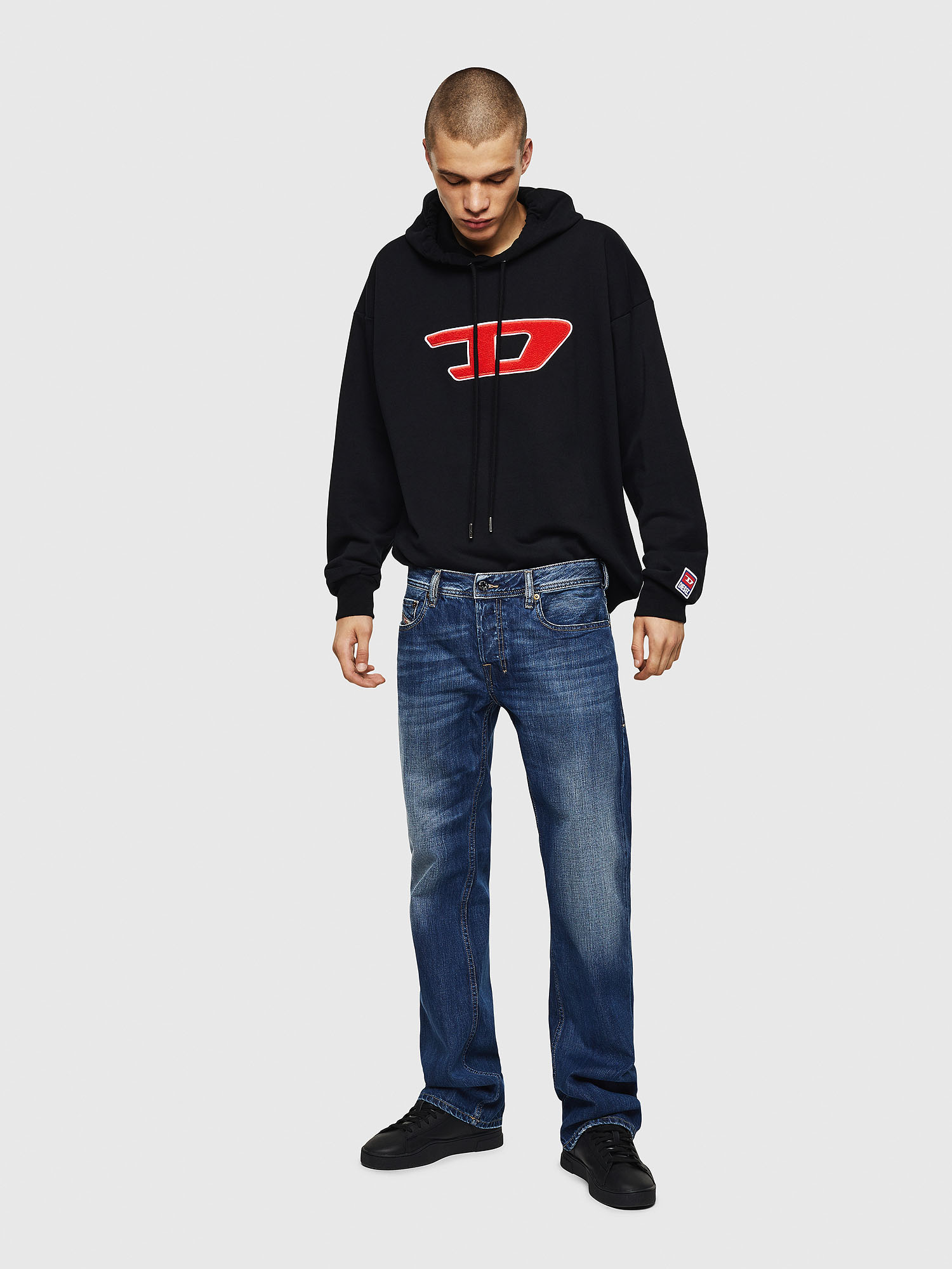 zatiny 008xr men: bootcut medium blue jeans | diesel