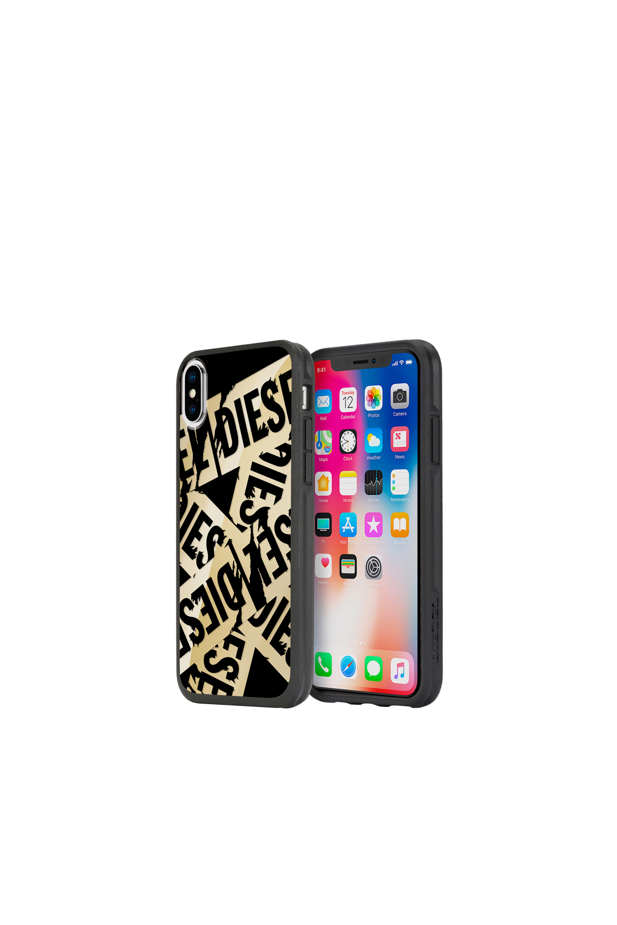 MULTI TAPE GOLD/BLACK IPHONE X CASE, Diesel - MULTI TAPE GOLD/BLACK IPHONE X CASE, - Cases - Image 1