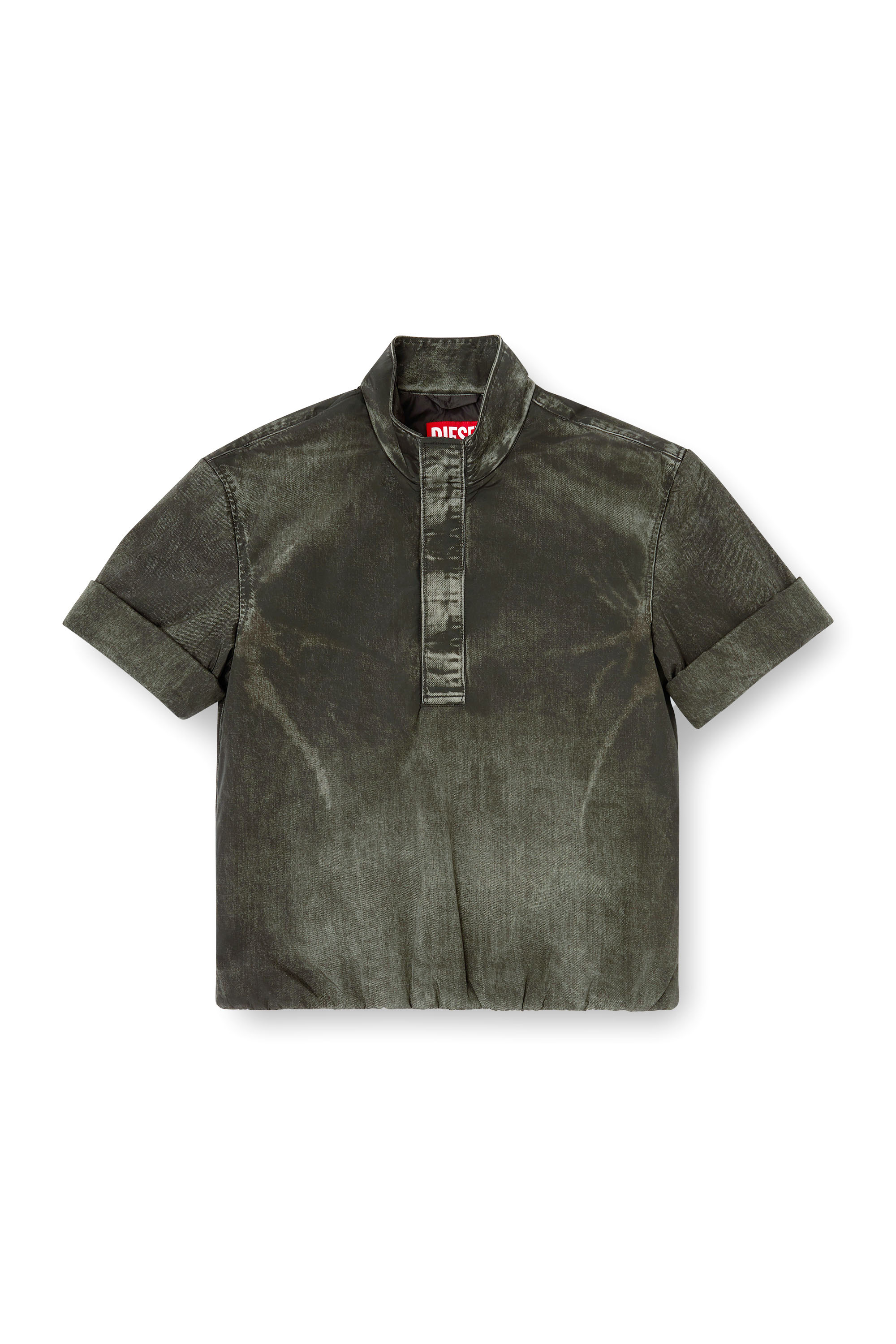 Diesel - J-VALOIS, Man's Short-sleeve jacket in denim-effect nylon in Black - 3