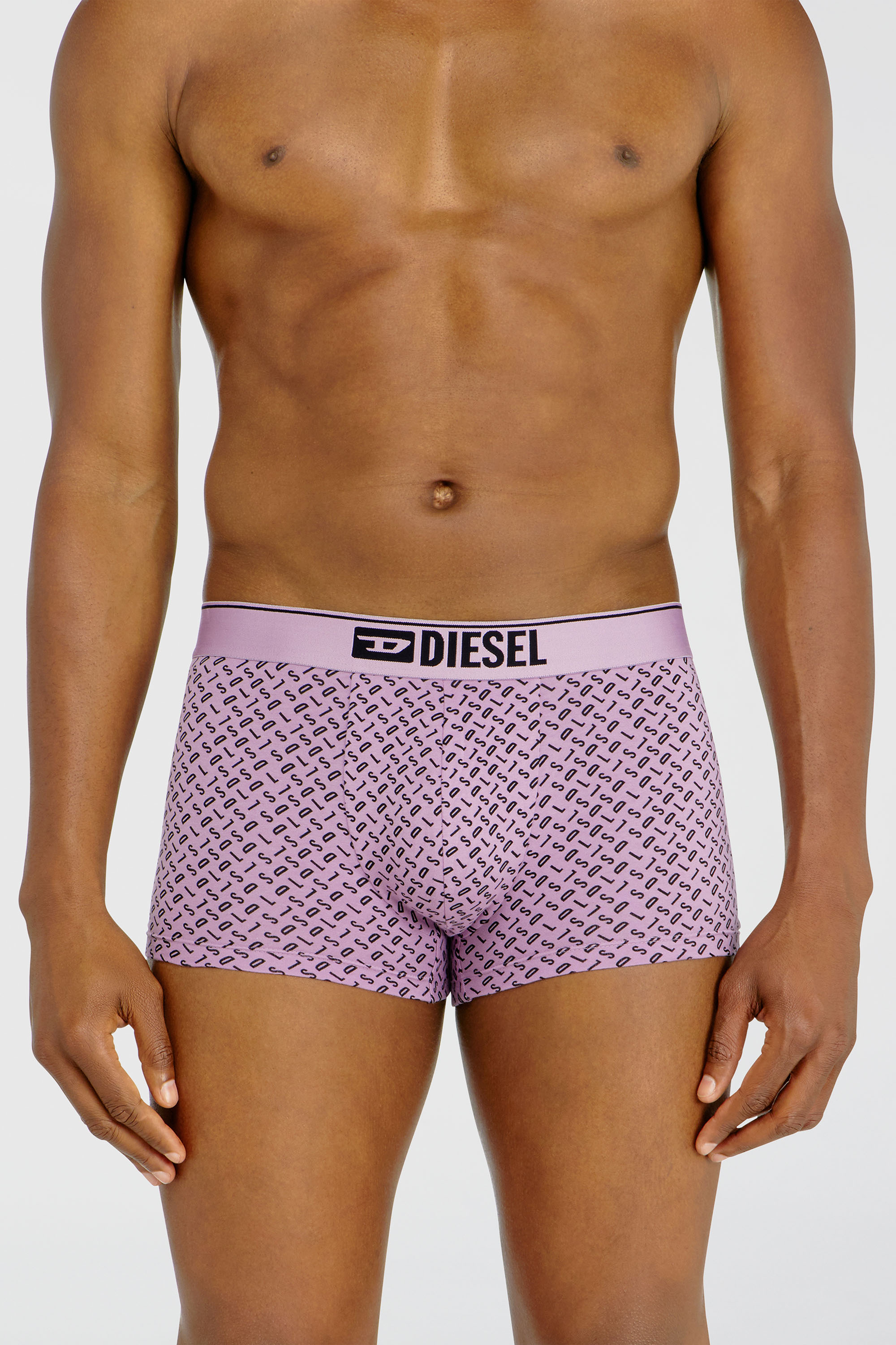 Diesel - DAMIEN-D-BOX-3PACK, Man's Three-pack of stretch cotton trunks with monogram in Lilac - 3