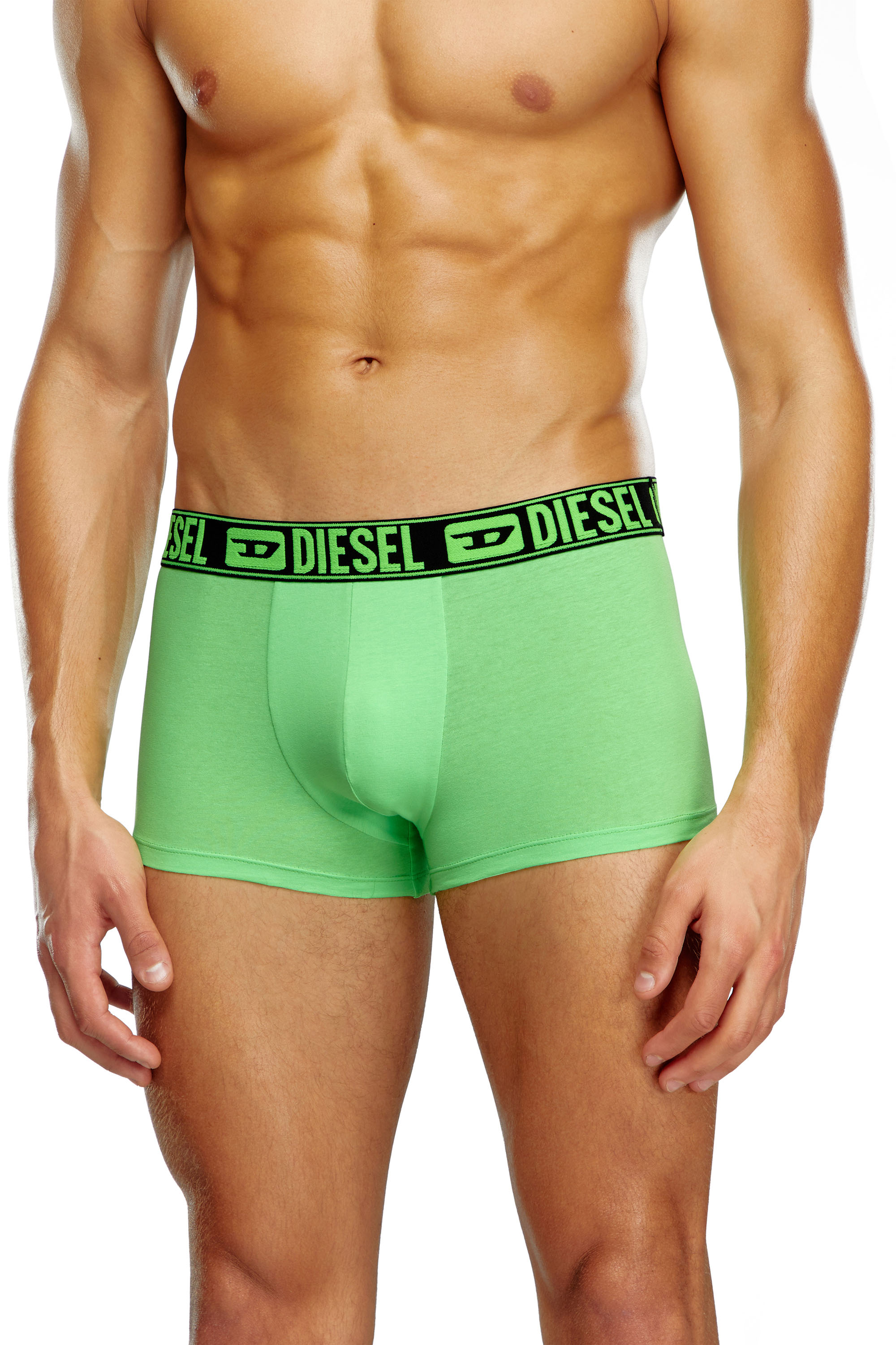 Diesel - UMBX-DAMIENTHREEPACK, Man's Three-pack boxer briefs with neon waist in Green/Black - 3