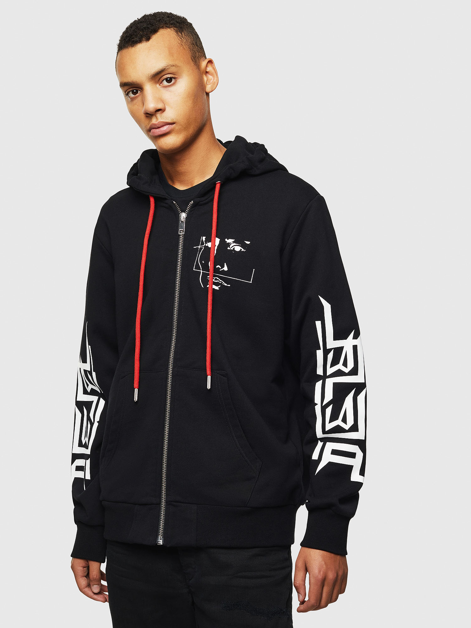 S-GIRK-HOOD-ZIP-1, Black Diesel - S-GIRK-HOOD-ZIP-1, Black - Sweaters - Image 1