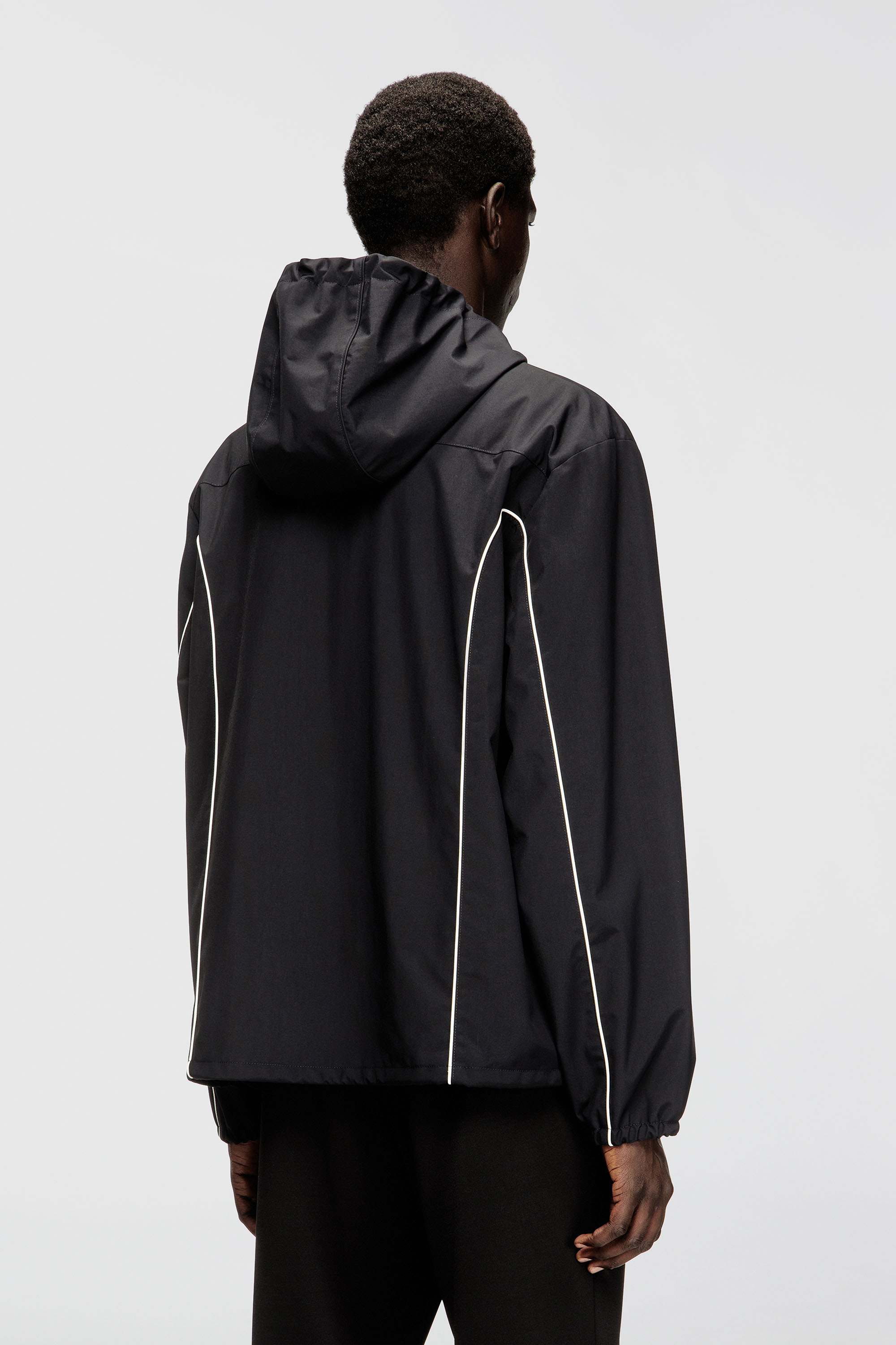 Diesel - J-HIVES-WRD, Man's Windbreaker with contrast piping in Black - 4