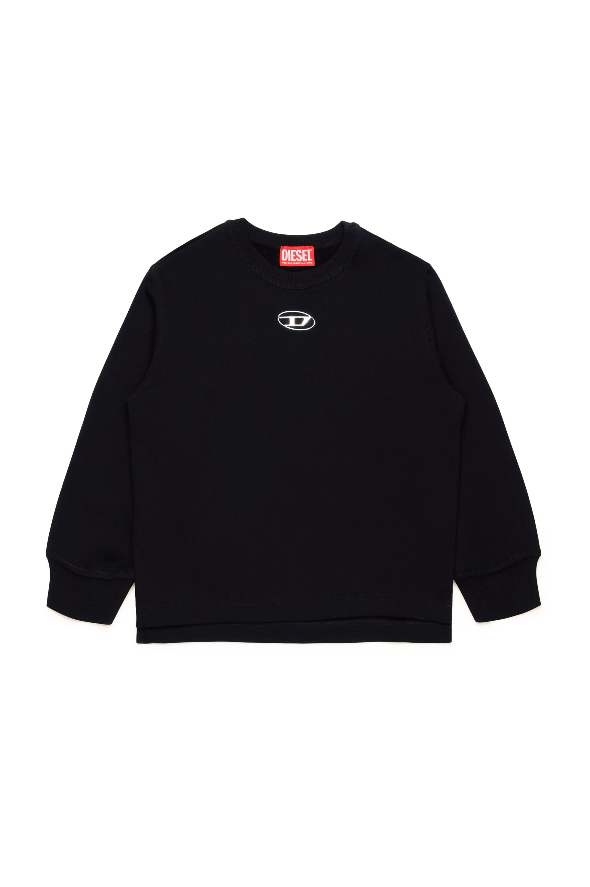 Diesel - SMACSISOD OVER, Man's Sweatshirt with metal-look Oval D logo in Black - 1