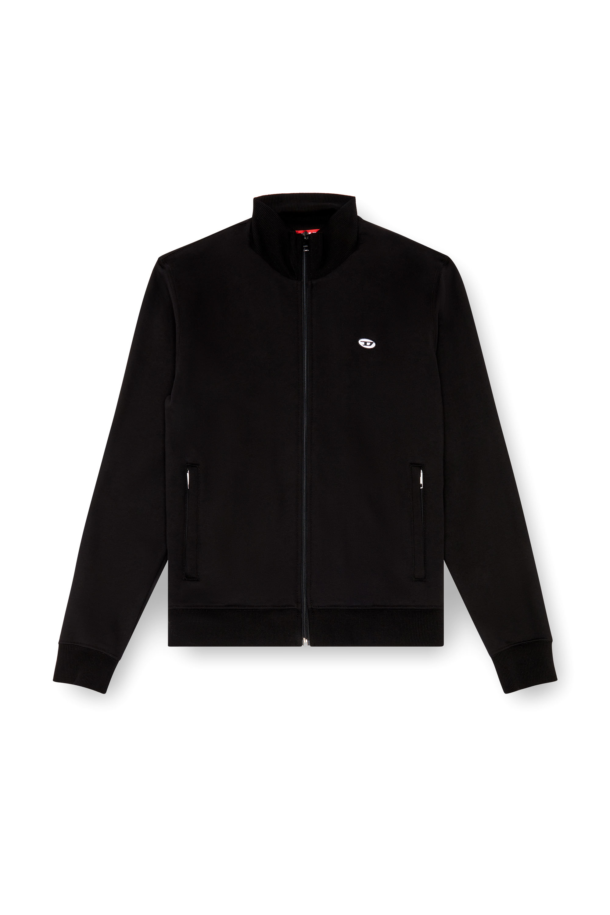 Diesel - S-LOCK-DOVAL-PJ, Man's Track jacket with Oval D patch in Black - 3