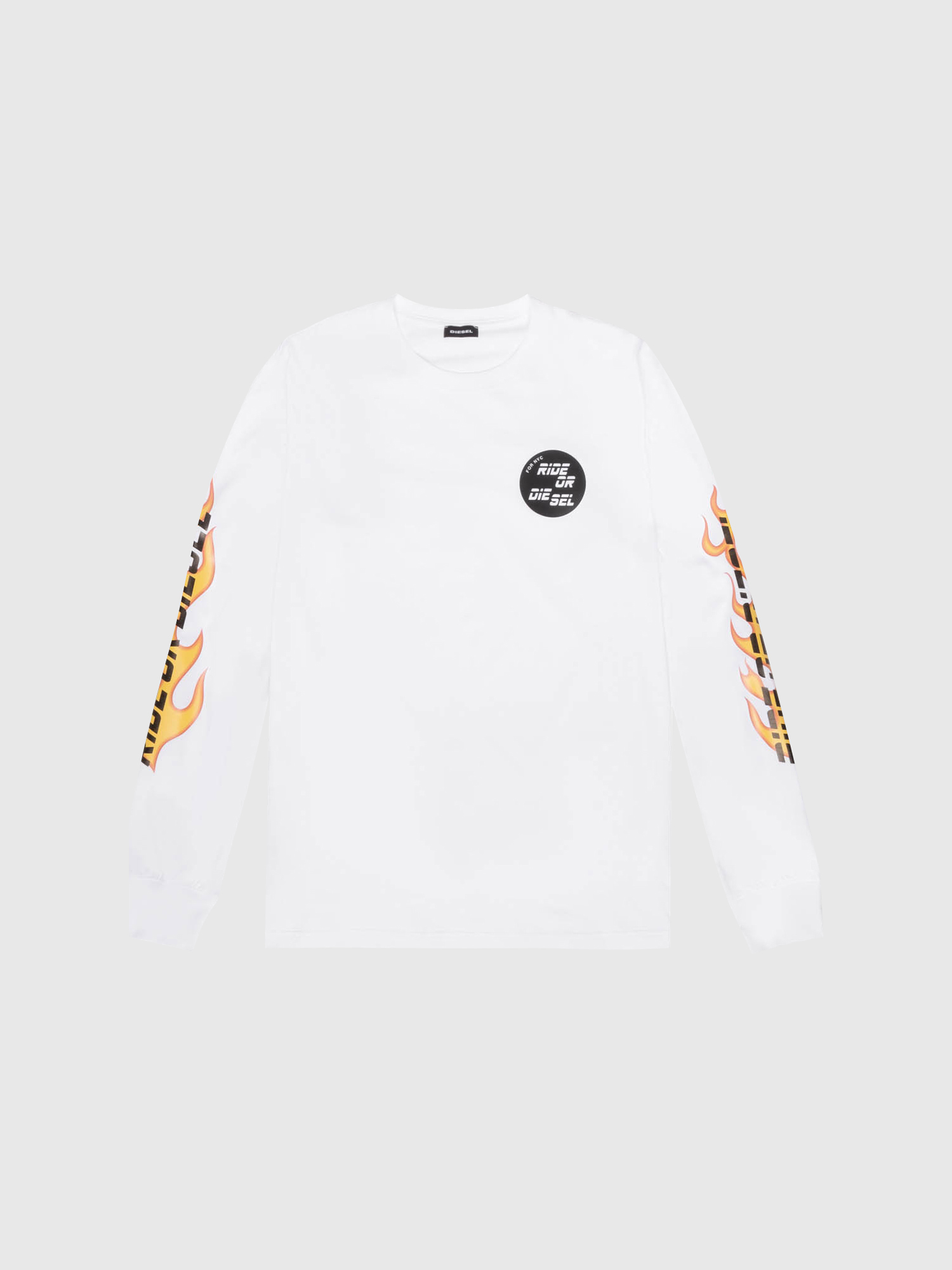 US-T-JUST-LS-POP-MAR, White Diesel - US-T-JUST-LS-POP-MAR, White - T-Shirts - Image 1