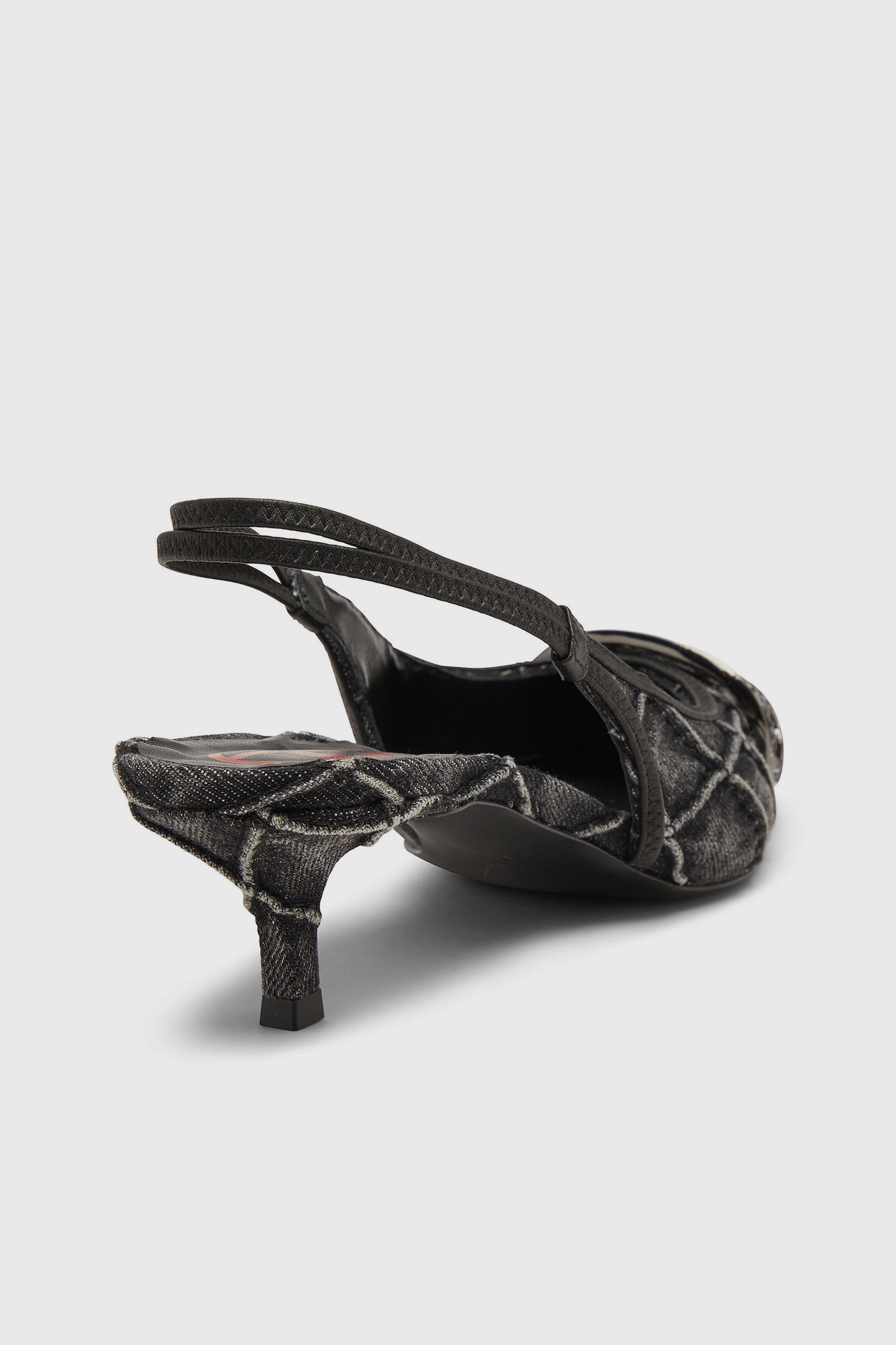 未使用品 DIESEL ライトストーン Dロゴ カモフラ バンドゥ キャミ S Women's D-Venus-Crystal-logo quilted-denim slingback pumps | Black