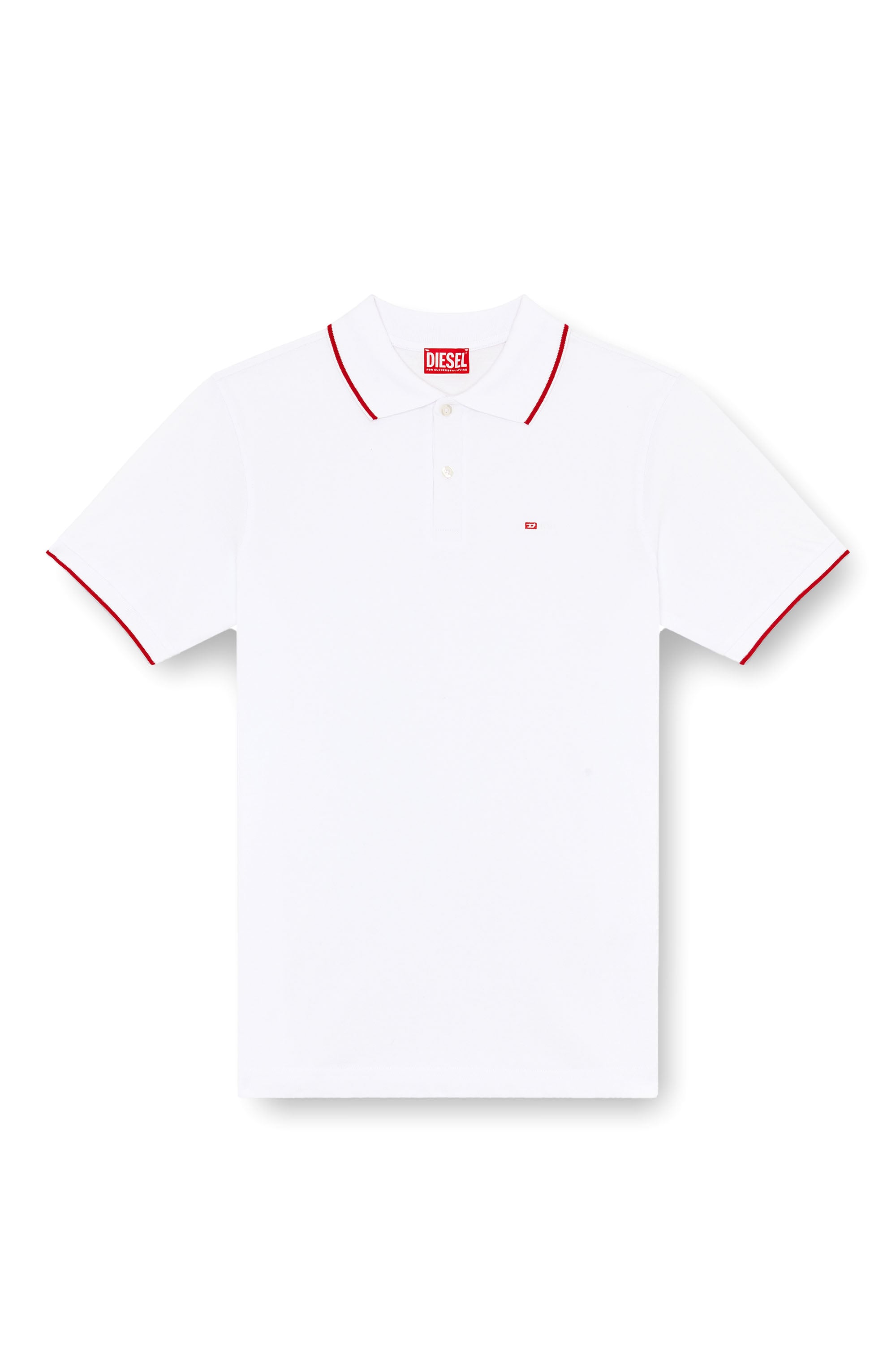 Diesel - T-FERRY-MICRODIV, Man's Polo shirt with micro Diesel embroidery in White - 3