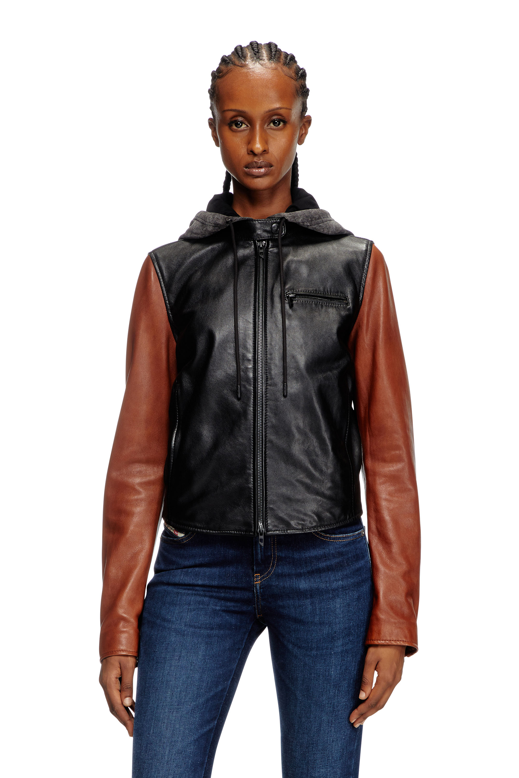 Women s Leather Jackets Bomber Biker Nail Diesel