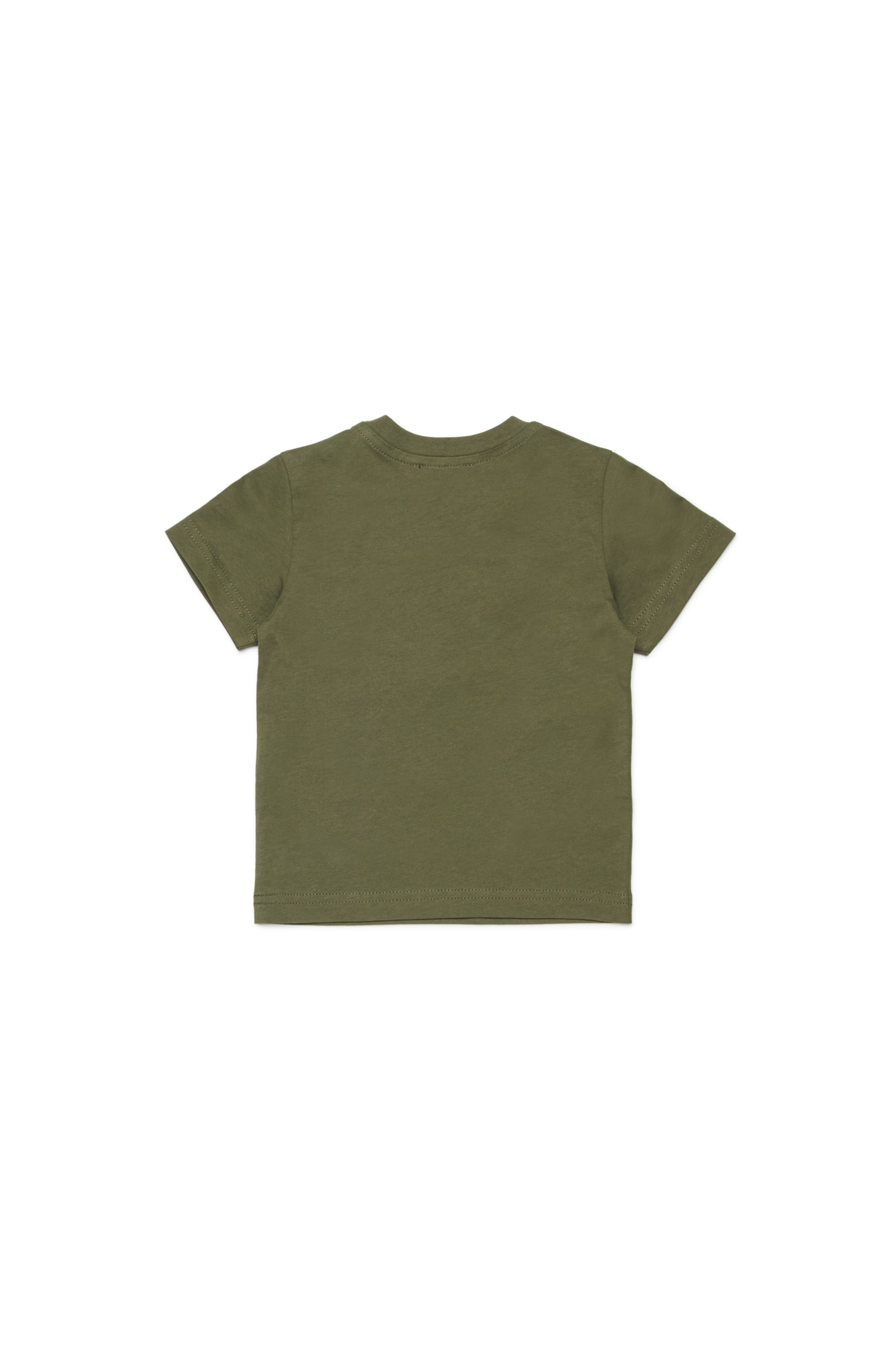 Diesel - TVALEB, Man's Cotton T-shirt with shadow logo in Green - 2