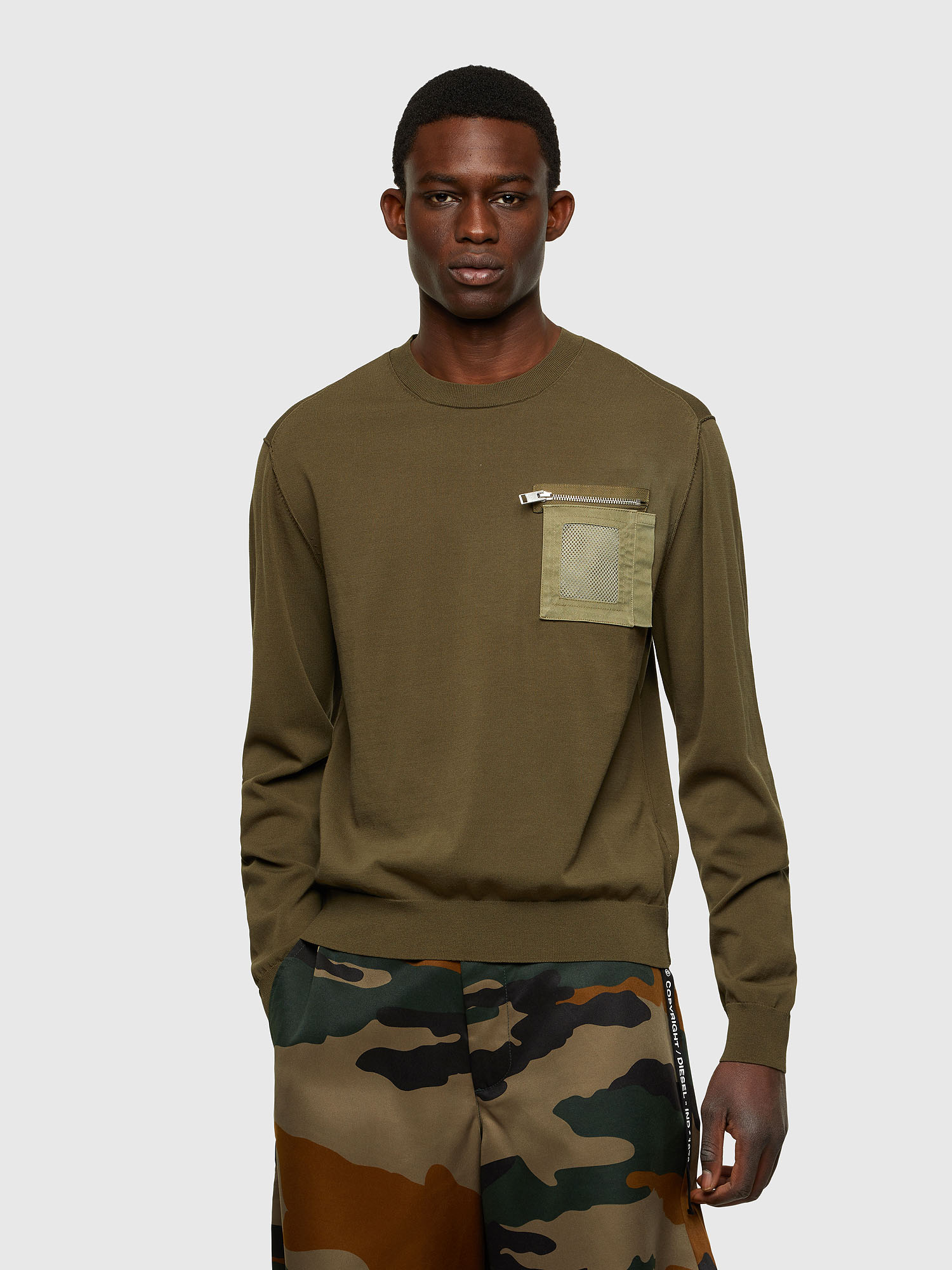 K-NAVAJO, Military Green Diesel - K-NAVAJO, Military Green - Knitwear - Image 1