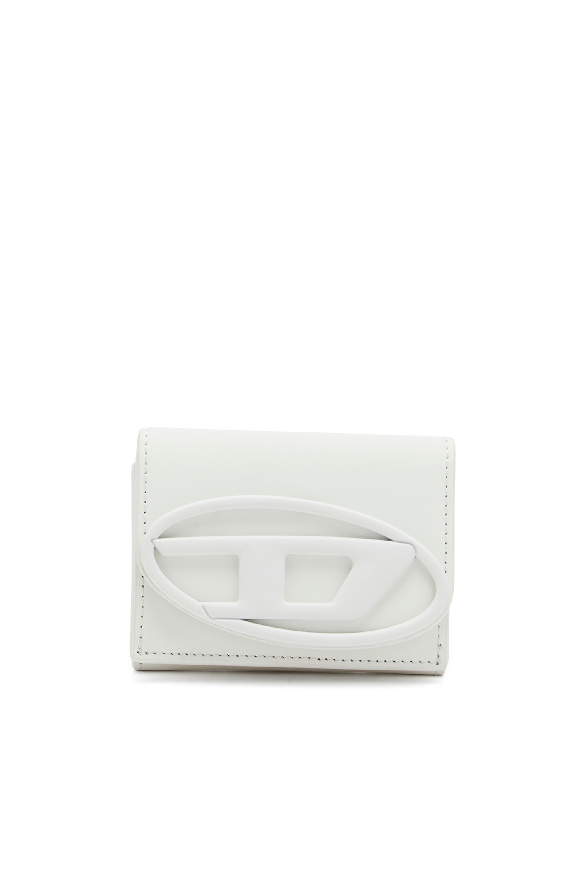 Diesel - 1DR TRI FOLD COIN XS II, Woman Tri-fold wallet in matte leather in White - Image 1