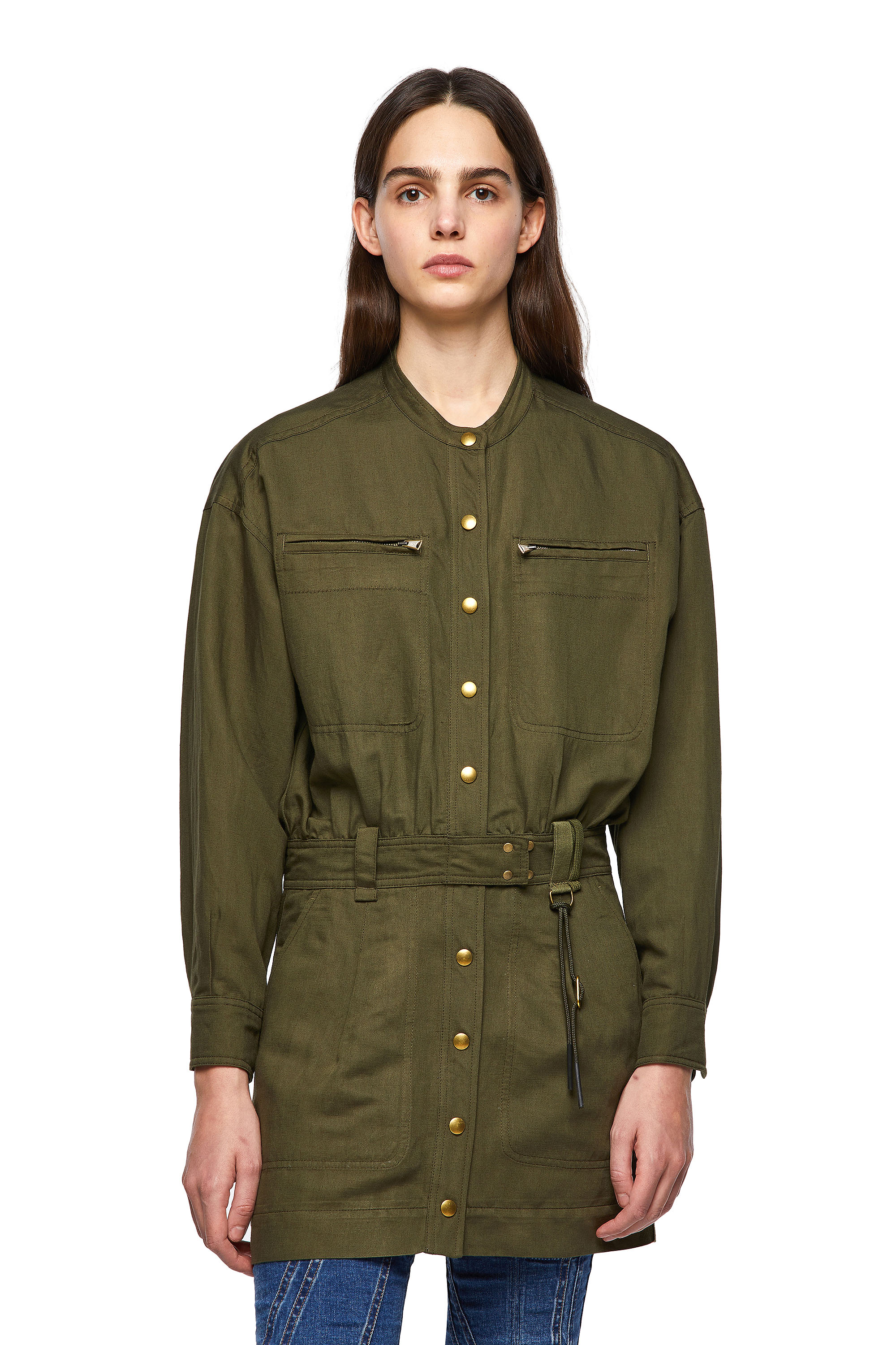 D-ANGELICA, Olive Green Diesel - D-ANGELICA, Olive Green - Dresses - Image 1