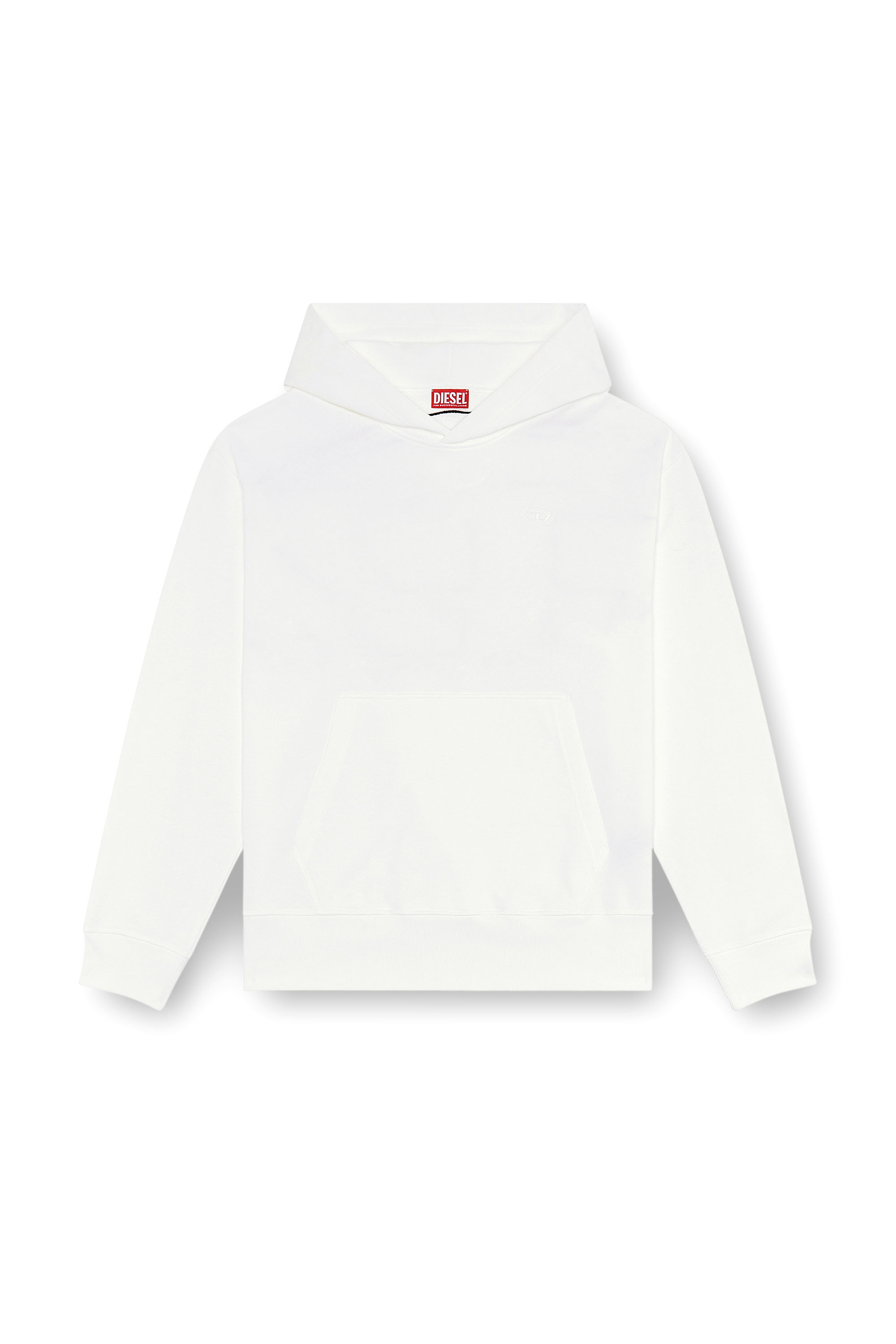 Diesel - S-MACS-HOOD-MEGOVAL-D, Man's Hoodie with logo embroidery in White - 3